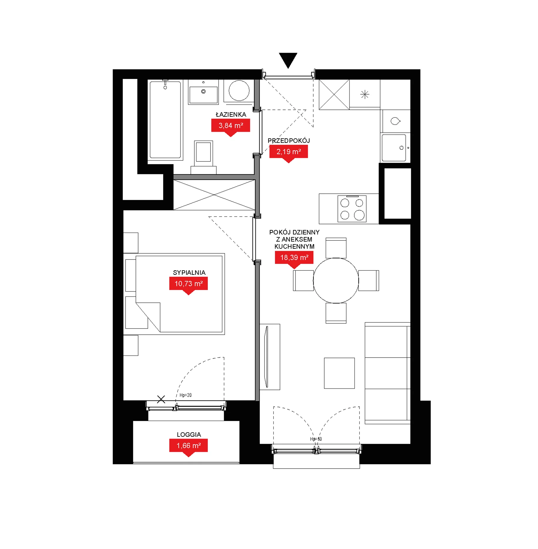 2 pokoje, mieszkanie 35,15 m², piętro 10, oferta nr A1 132, 29L - Apartamenty Rooftop, Kraków, Prądnik Biały, ul. Nad Strugą 17