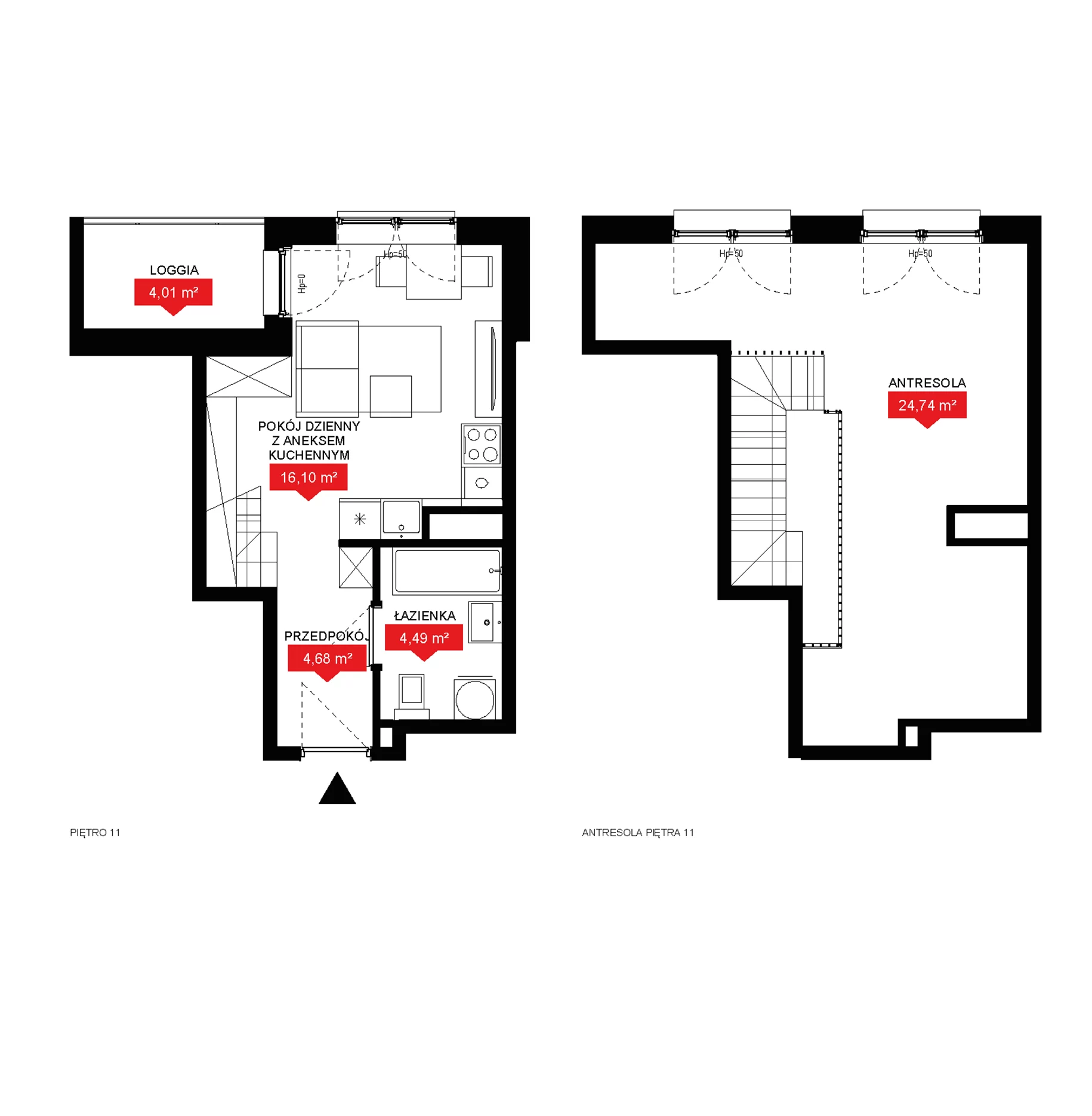 2 pokoje, mieszkanie 50,01 m², piętro 11, oferta nr A1 138, 29L - Apartamenty Rooftop, Kraków, Prądnik Biały, ul. Nad Strugą 17