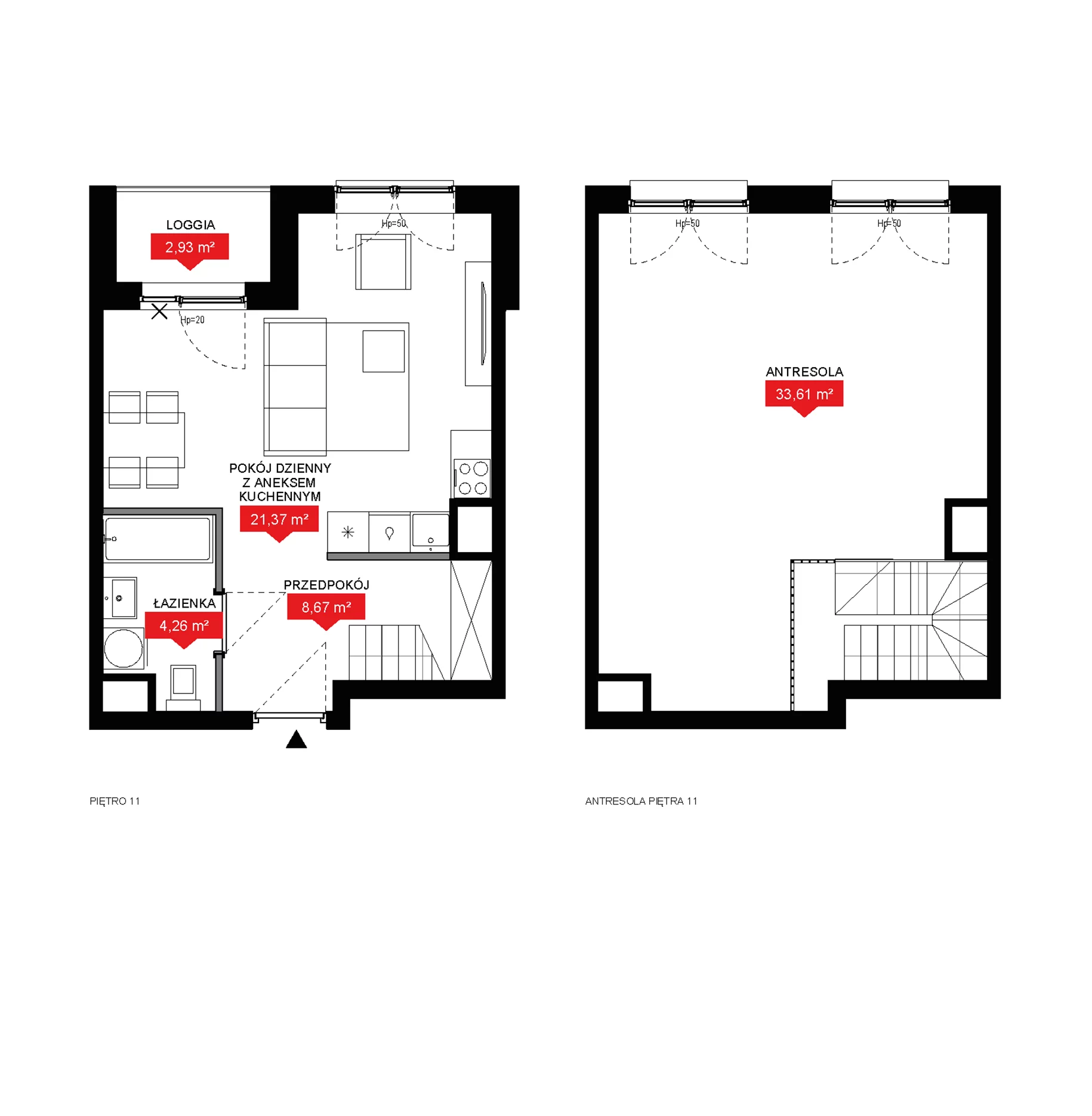 2 pokoje, mieszkanie 67,91 m², piętro 11, oferta nr A1 139, 29L - Apartamenty Rooftop, Kraków, Prądnik Biały, ul. Nad Strugą 17
