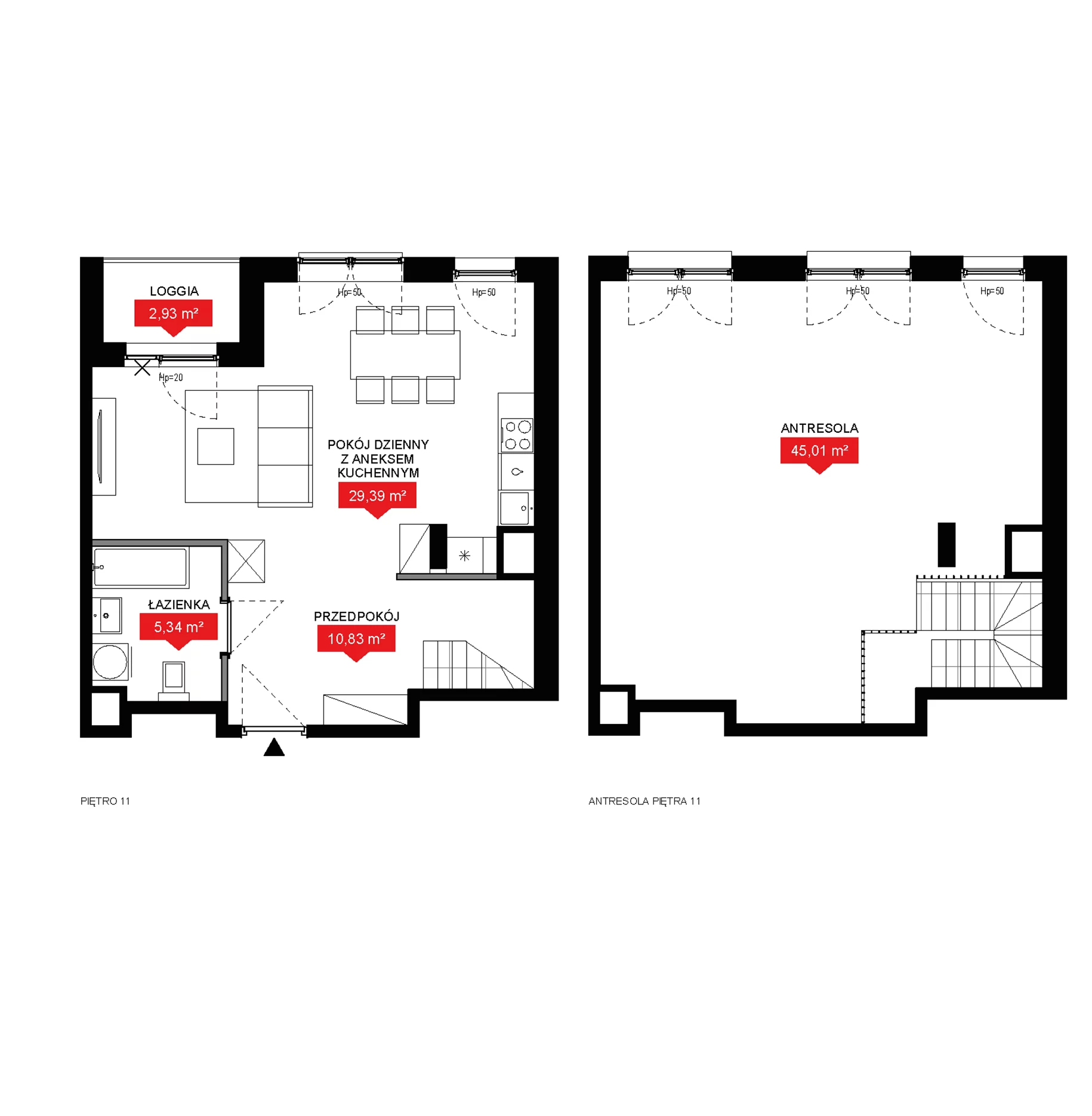 2 pokoje, mieszkanie 90,57 m², piętro 11, oferta nr A1 140, 29L - Apartamenty Rooftop, Kraków, Prądnik Biały, ul. Nad Strugą 17