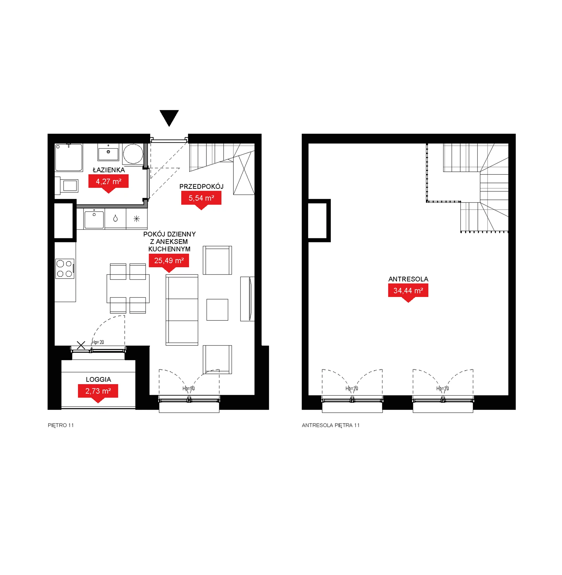 2 pokoje, mieszkanie 69,74 m², piętro 11, oferta nr A1 142, 29L - Apartamenty Rooftop, Kraków, Prądnik Biały, ul. Nad Strugą 17