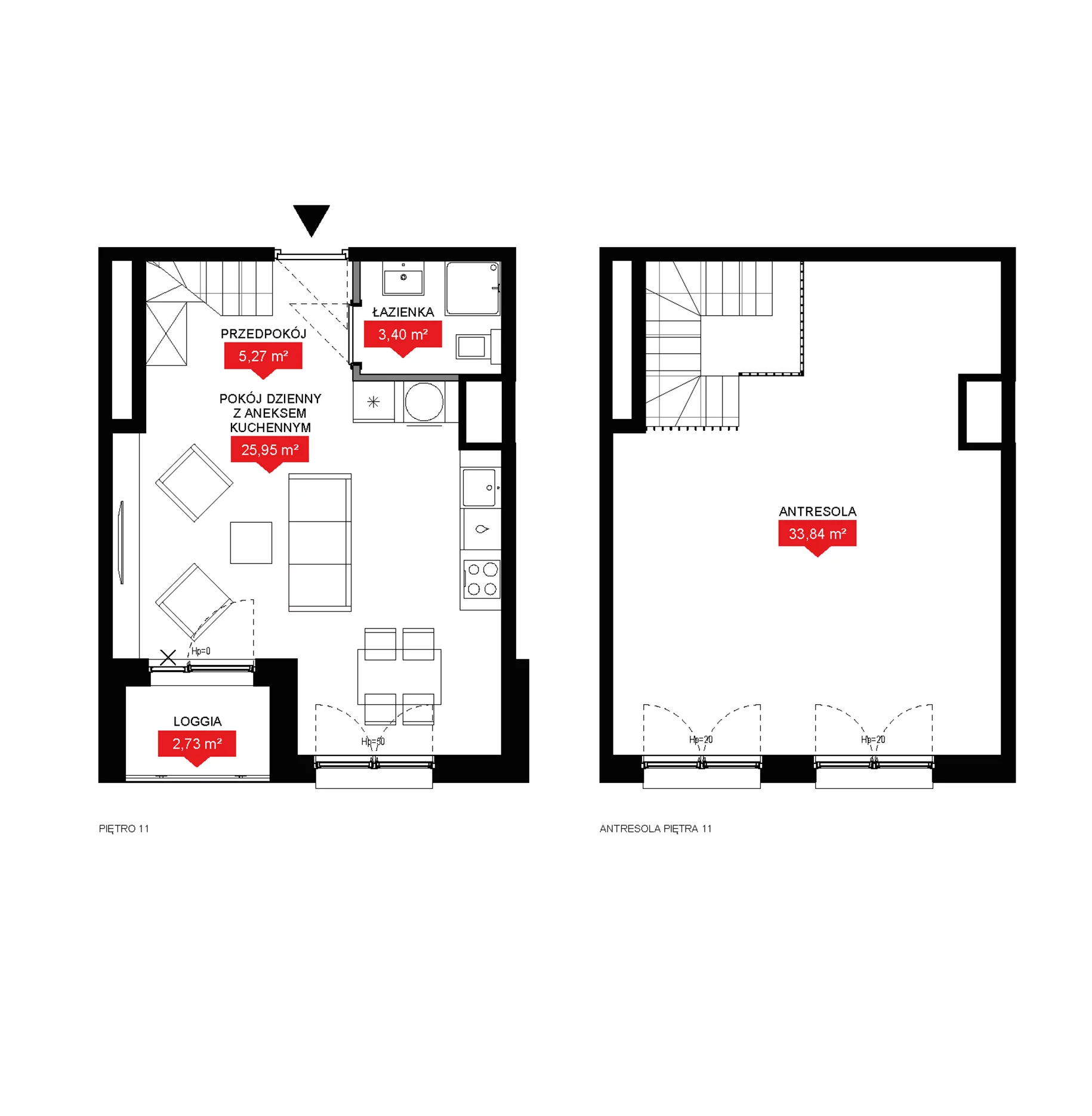 2 pokoje, mieszkanie 68,46 m², piętro 11, oferta nr A1 145, 29L - Apartamenty Rooftop, Kraków, Prądnik Biały, ul. Nad Strugą 17