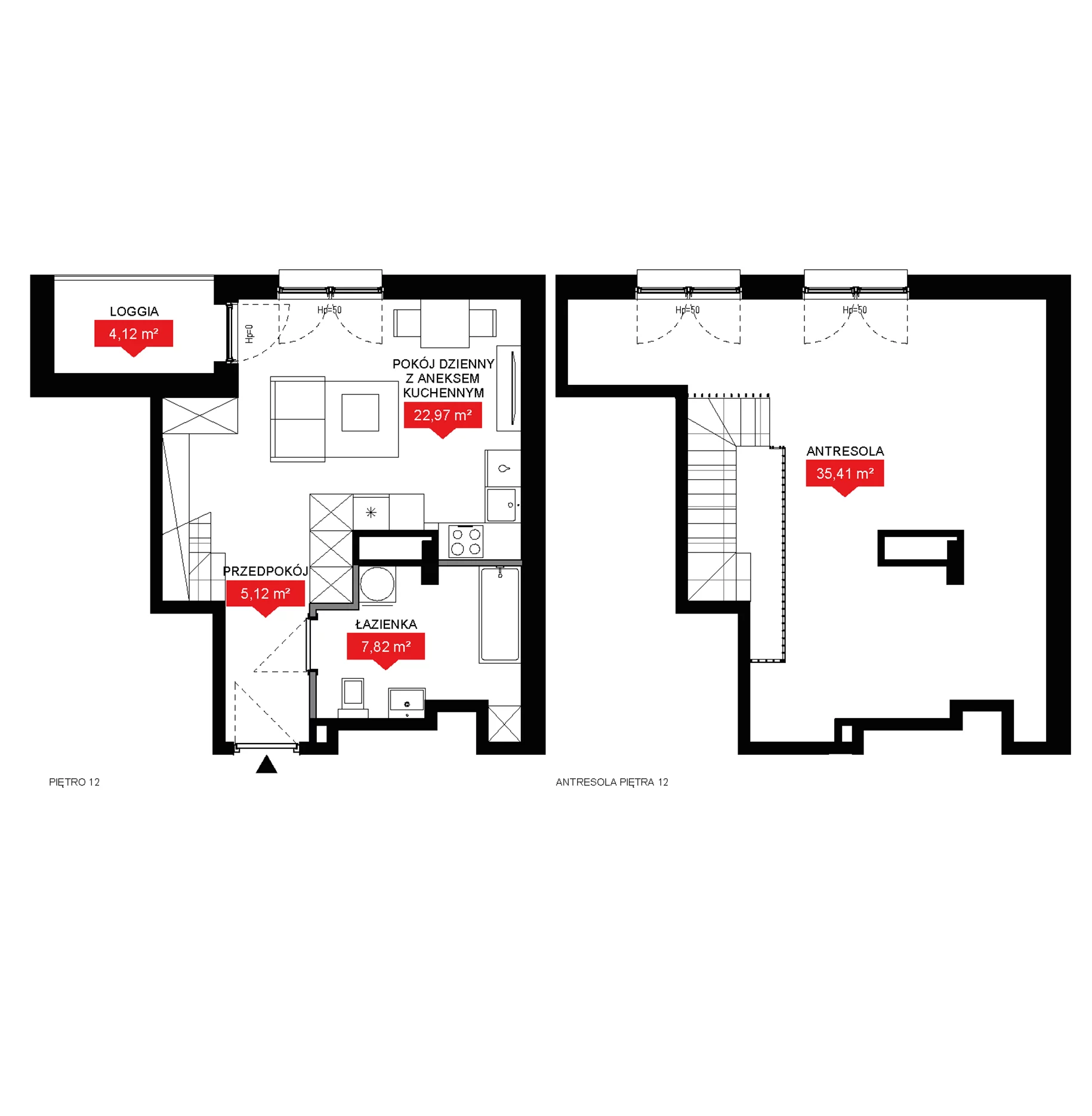 2 pokoje, mieszkanie 71,32 m², piętro 12, oferta nr A1 149, 29L - Apartamenty Rooftop, Kraków, Prądnik Biały, ul. Nad Strugą 17