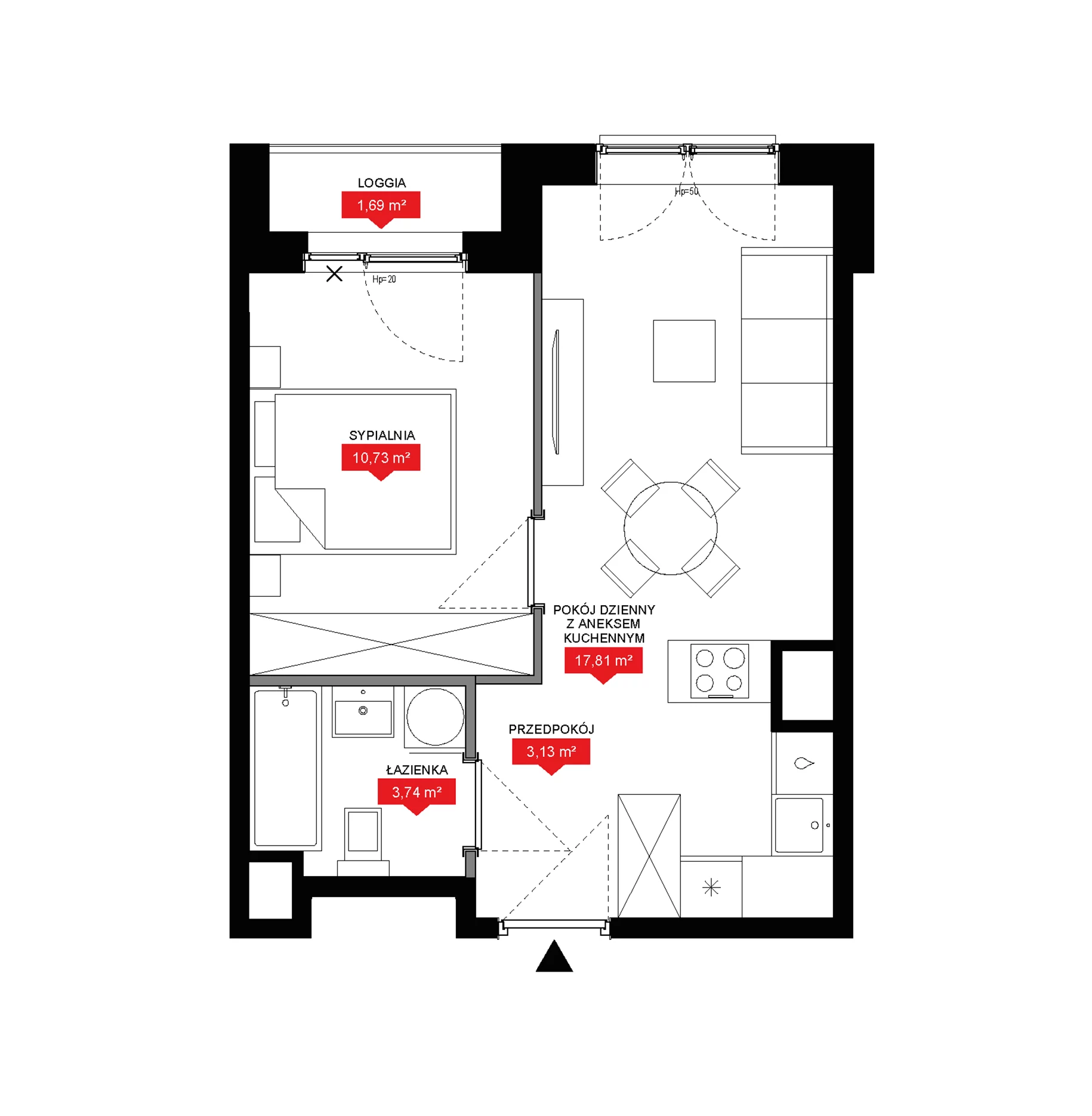 2 pokoje, mieszkanie 35,41 m², piętro 10, oferta nr A2 337, 29L - Apartamenty Rooftop, Kraków, Prądnik Biały, ul. Nad Strugą 17