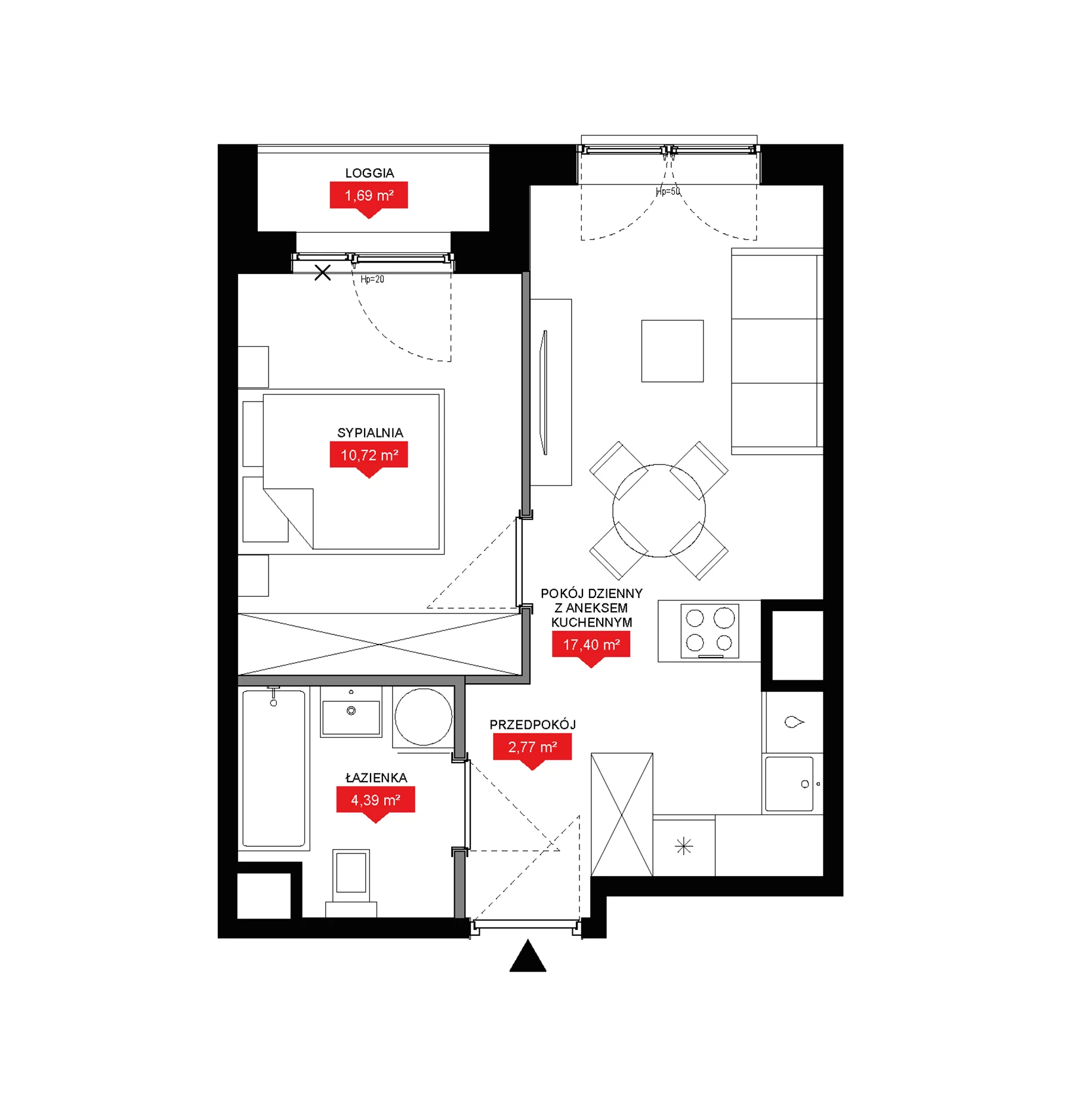 2 pokoje, mieszkanie 35,28 m², piętro 10, oferta nr A2 340, 29L - Apartamenty Rooftop, Kraków, Prądnik Biały, ul. Nad Strugą 17