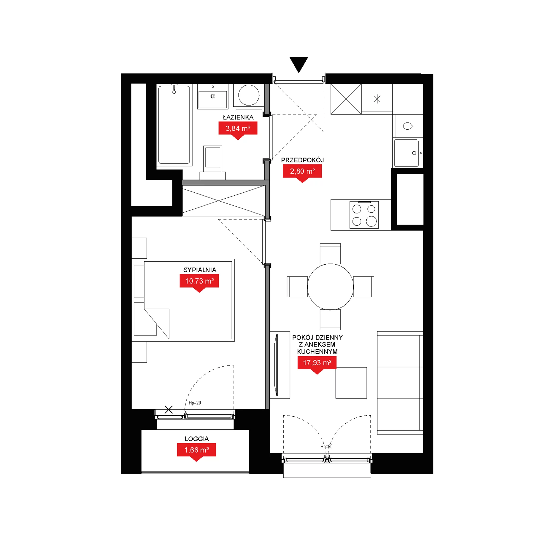2 pokoje, mieszkanie 35,30 m², piętro 10, oferta nr A2 341, 29L - Apartamenty Rooftop, Kraków, Prądnik Biały, ul. Nad Strugą 17