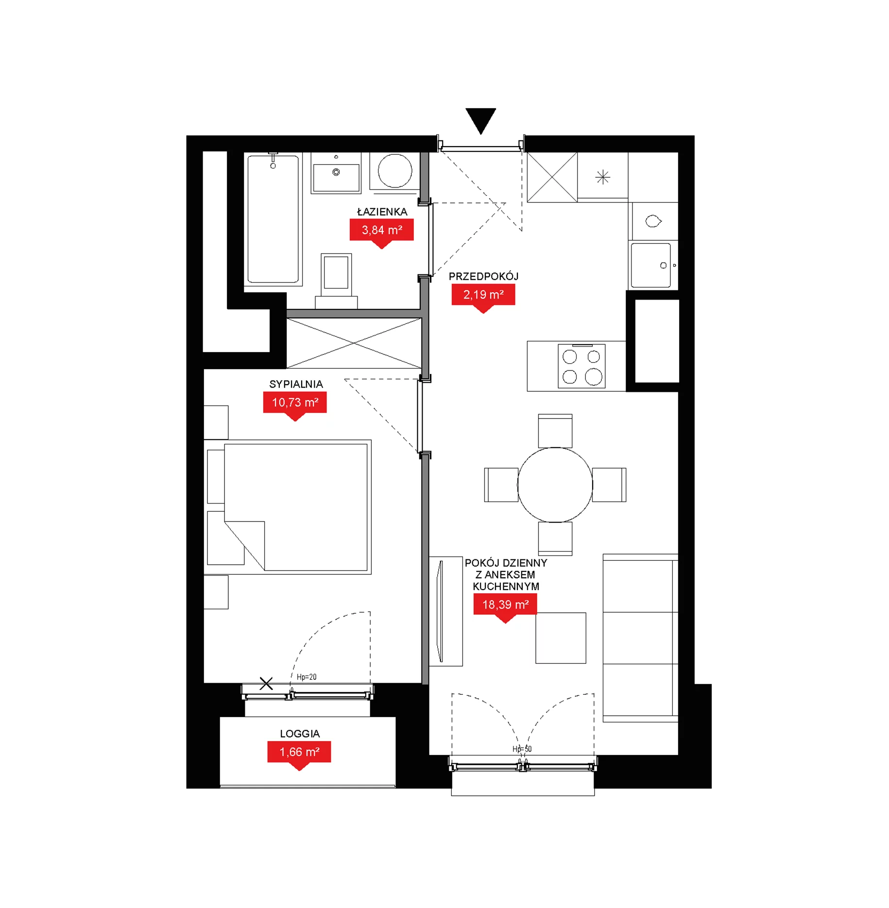 2 pokoje, mieszkanie 35,15 m², piętro 10, oferta nr A2 343, 29L - Apartamenty Rooftop, Kraków, Prądnik Biały, ul. Nad Strugą 17