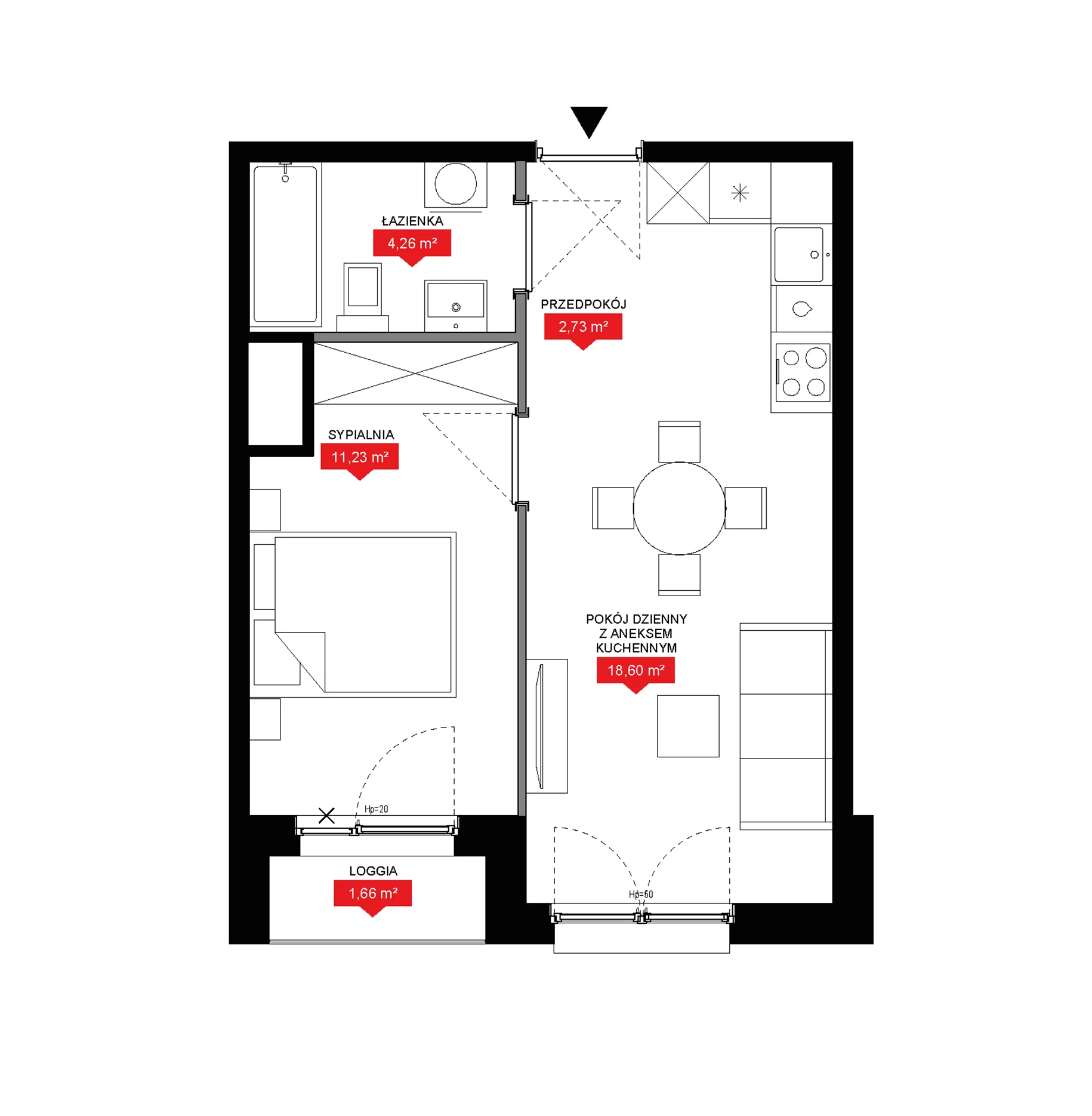 2 pokoje, mieszkanie 36,82 m², piętro 10, oferta nr A2 344, 29L - Apartamenty Rooftop, Kraków, Prądnik Biały, ul. Nad Strugą 17