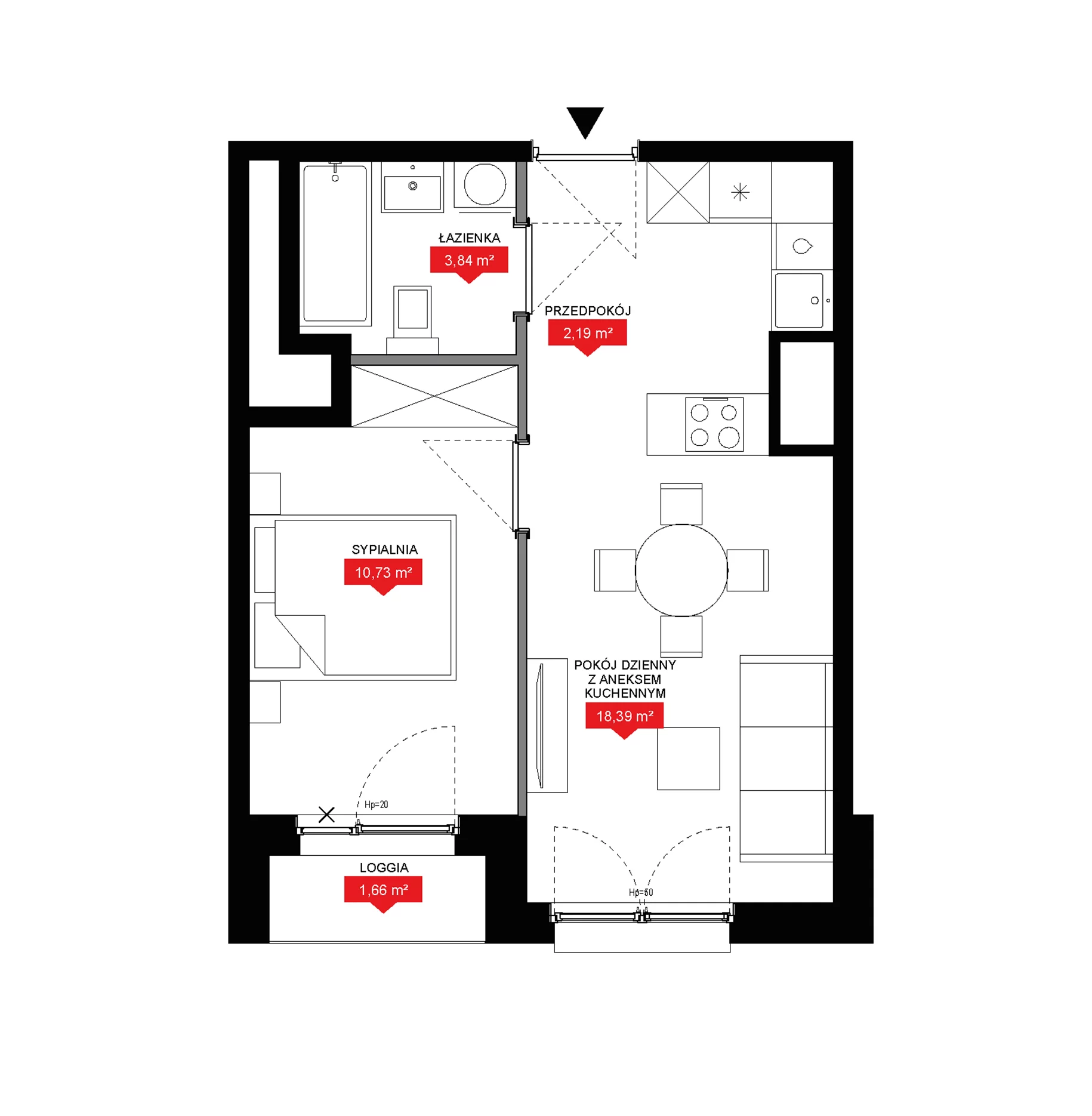 2 pokoje, mieszkanie 35,15 m², piętro 10, oferta nr A2 347, 29L - Apartamenty Rooftop, Kraków, Prądnik Biały, ul. Nad Strugą 17