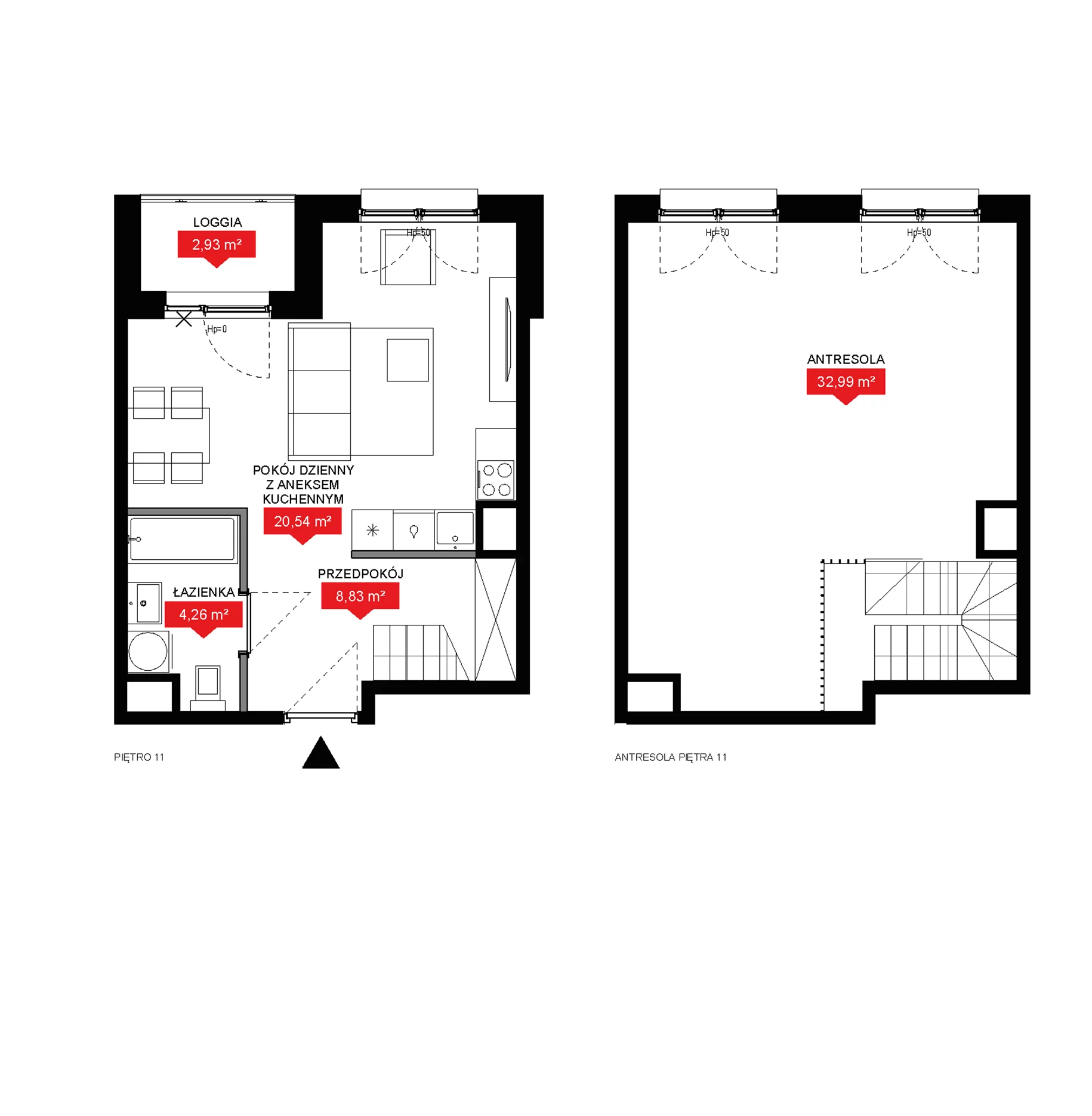 2 pokoje, mieszkanie 66,62 m², piętro 11, oferta nr A2 354, 29L - Apartamenty Rooftop, Kraków, Prądnik Biały, ul. Nad Strugą 17
