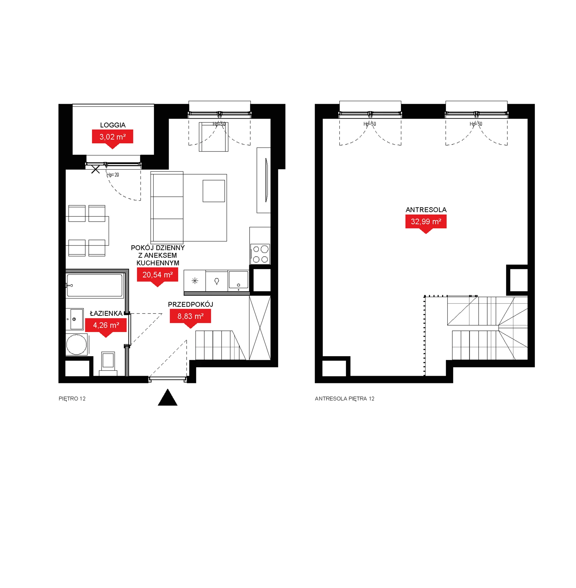 2 pokoje, mieszkanie 66,62 m², piętro 12, oferta nr A2 370, 29L - Apartamenty Rooftop, Kraków, Prądnik Biały, ul. Nad Strugą 17