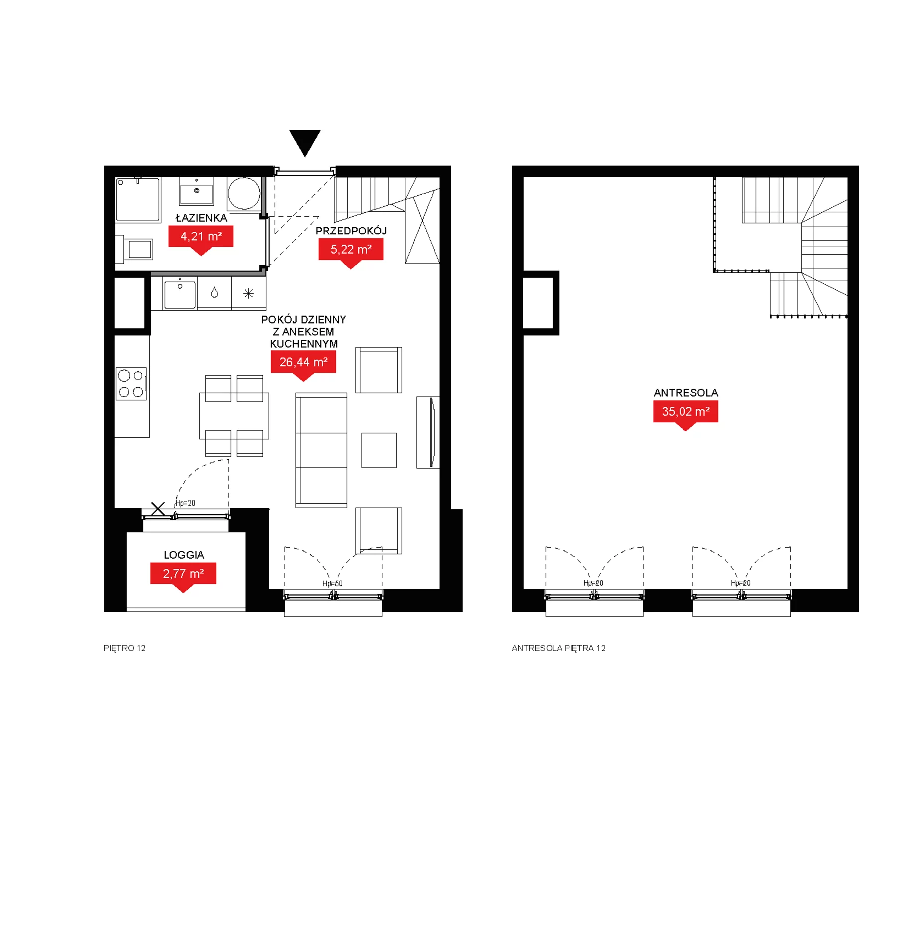 2 pokoje, mieszkanie 70,89 m², piętro 12, oferta nr A2 376, 29L - Apartamenty Rooftop, Kraków, Prądnik Biały, ul. Nad Strugą 17