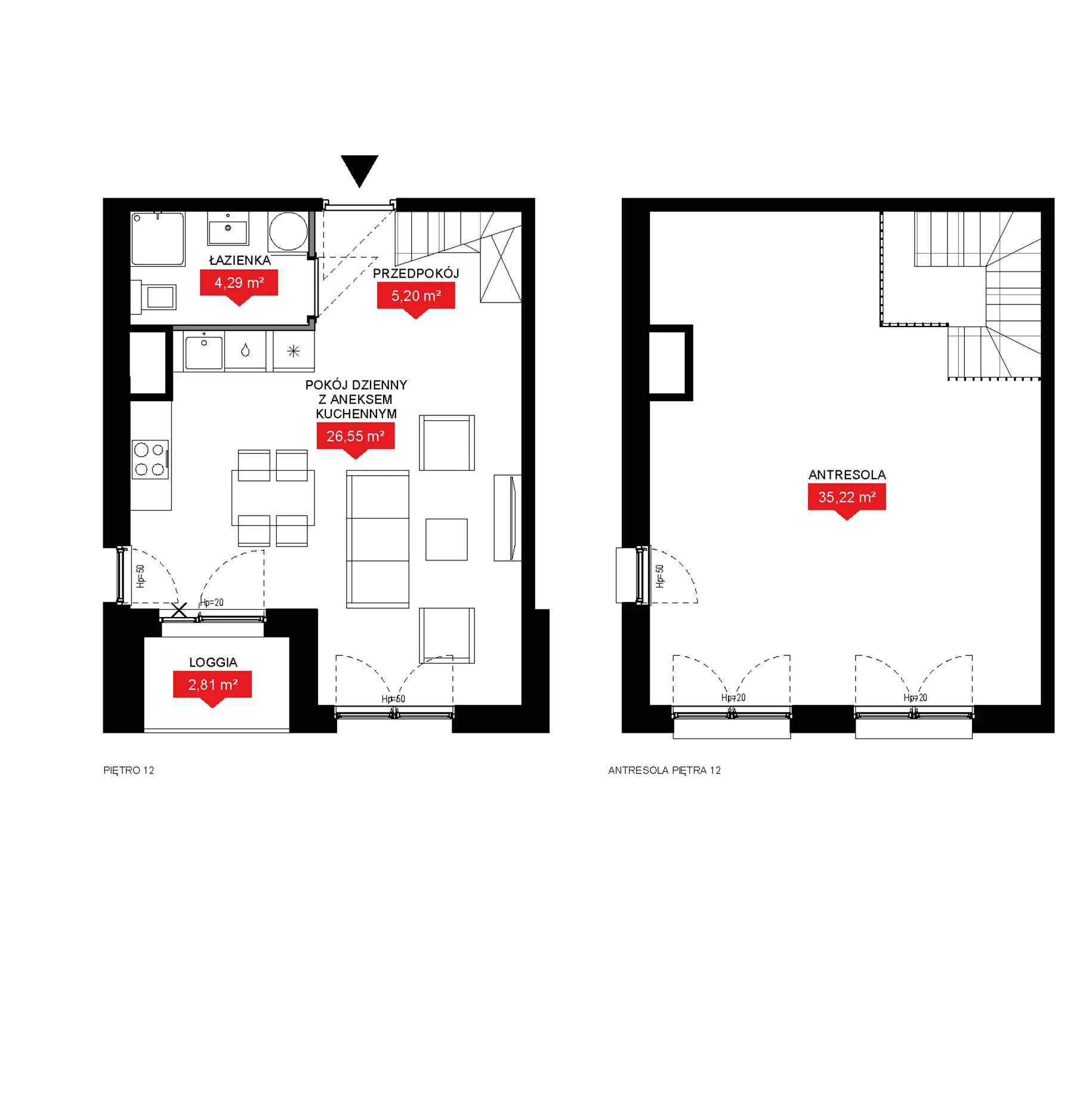 2 pokoje, mieszkanie 71,26 m², piętro 12, oferta nr A2 380, 29L - Apartamenty Rooftop, Kraków, Prądnik Biały, ul. Nad Strugą 17
