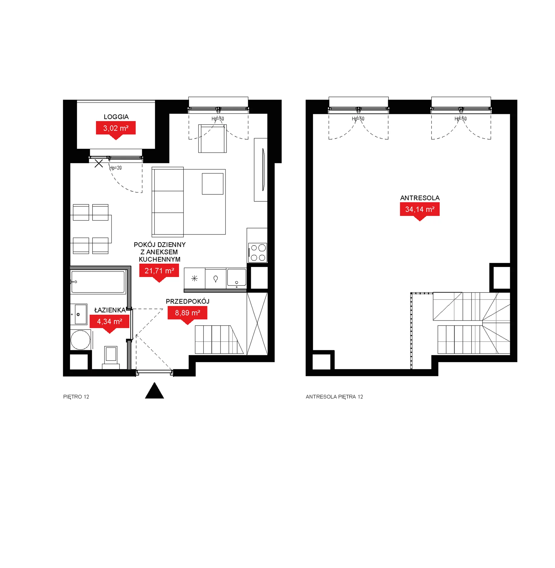 2 pokoje, mieszkanie 69,08 m², piętro 12, oferta nr A2 382, 29L - Apartamenty Rooftop, Kraków, Prądnik Biały, ul. Nad Strugą 17
