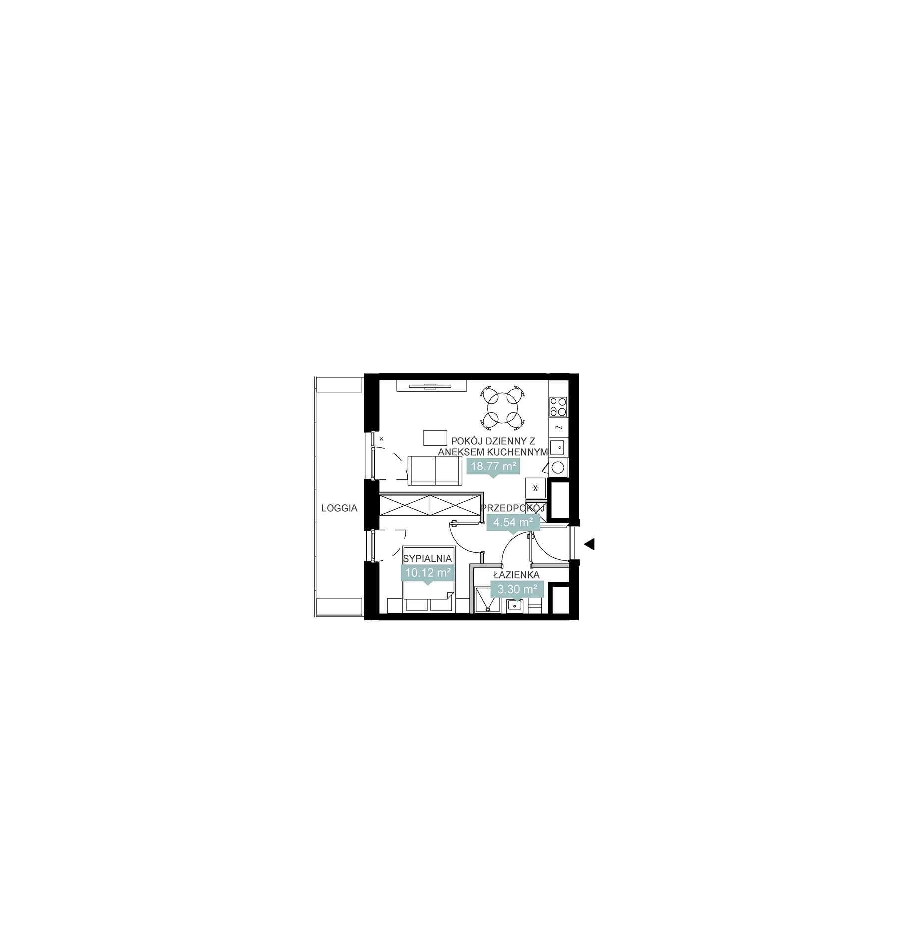 2 pokoje, mieszkanie 36,74 m², piętro 14, oferta nr A1 94, Mikato, Katowice, Śródmieście, Bogucice, ul. Piotra Skargi 1