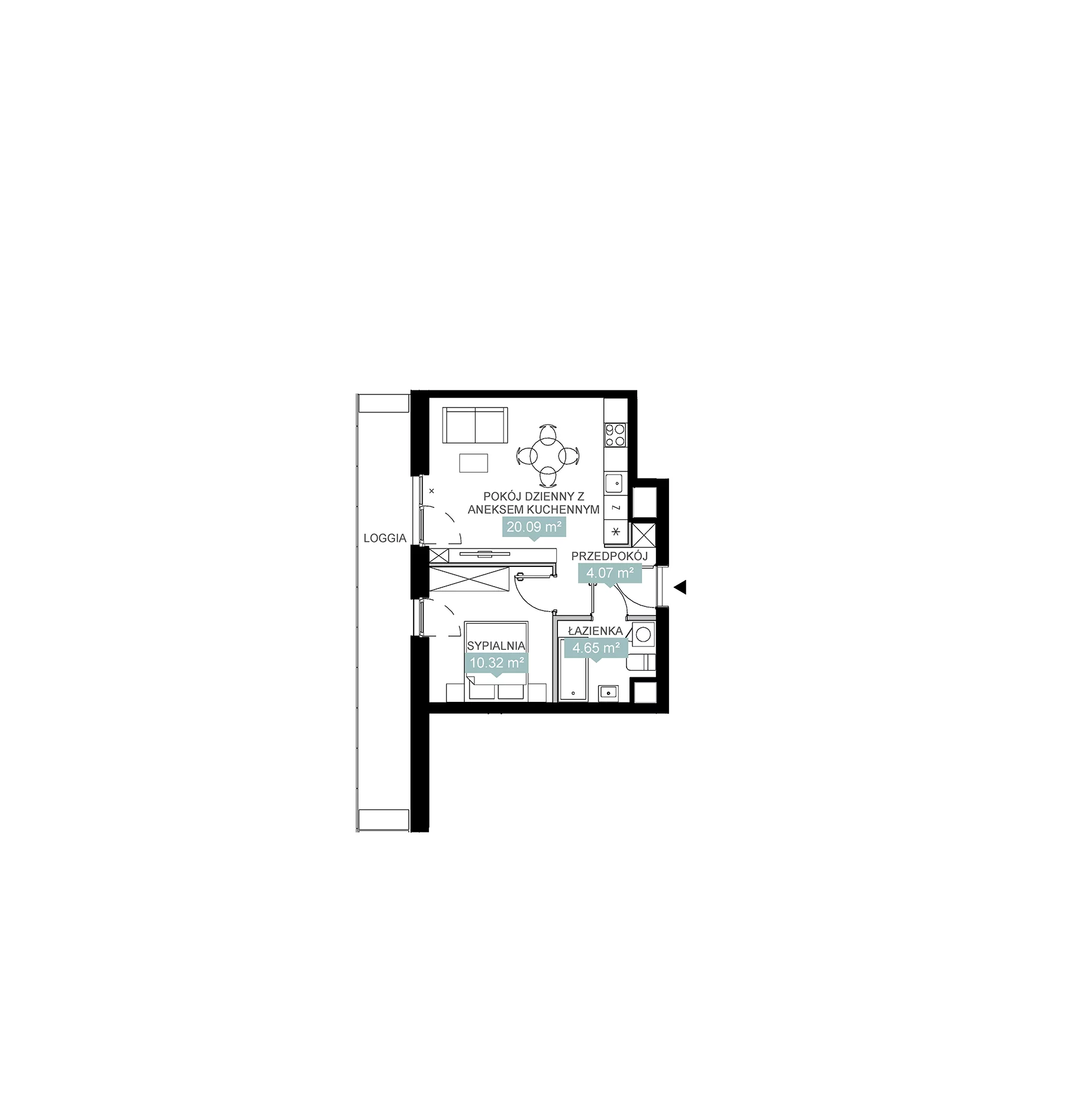 2 pokoje, mieszkanie 39,13 m², piętro 9, oferta nr A2 178, Mikato, Katowice, Śródmieście, Bogucice, ul. Piotra Skargi 1