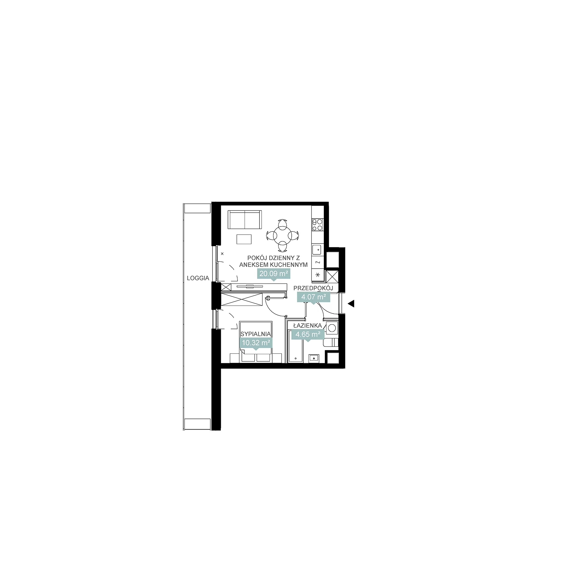 2 pokoje, mieszkanie 39,13 m², piętro 10, oferta nr A2 186, Mikato, Katowice, Śródmieście, Bogucice, ul. Piotra Skargi 1