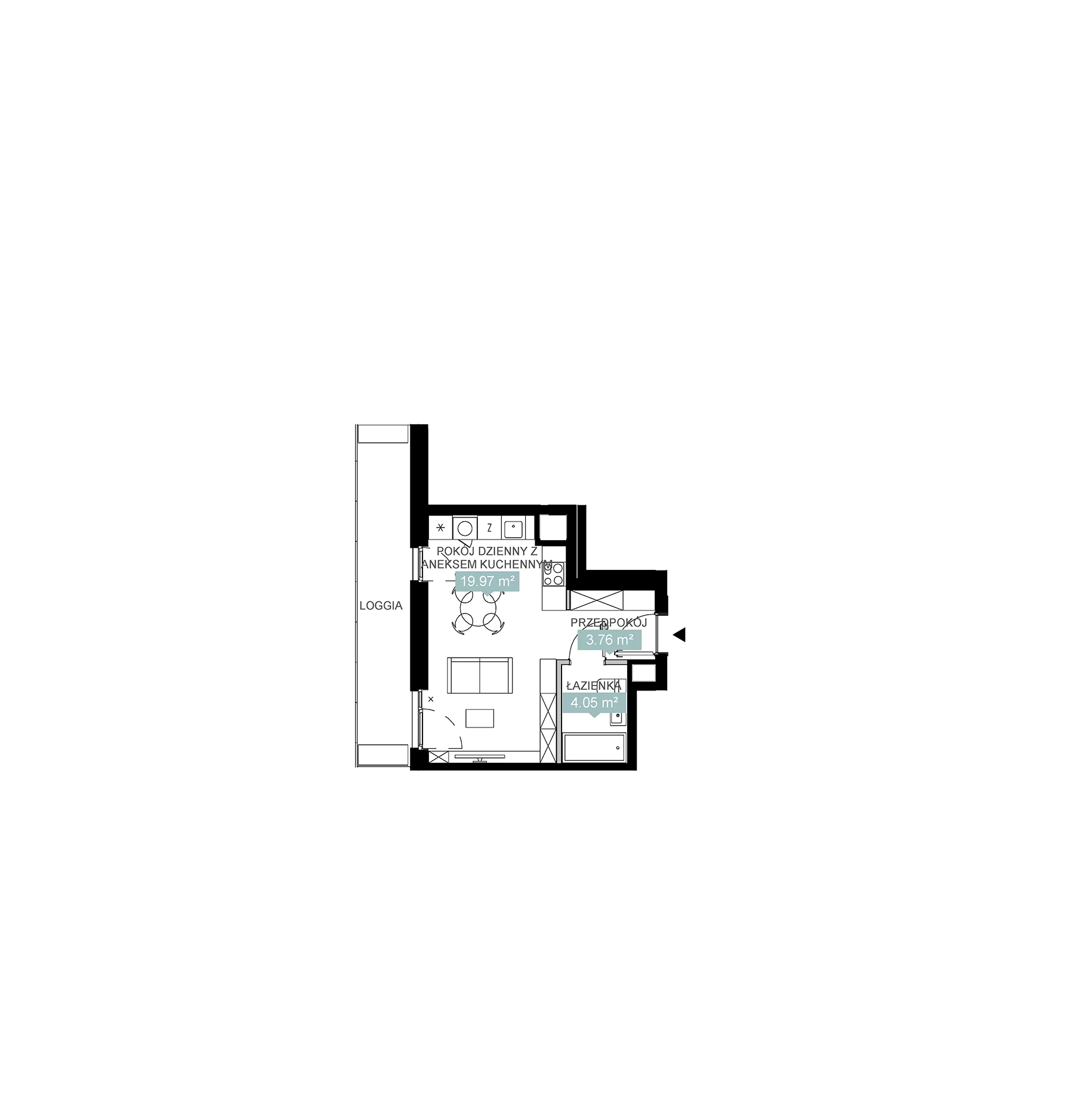 1 pokój, mieszkanie 27,81 m², piętro 10, oferta nr A2 193, Mikato, Katowice, Śródmieście, Bogucice, ul. Piotra Skargi 1