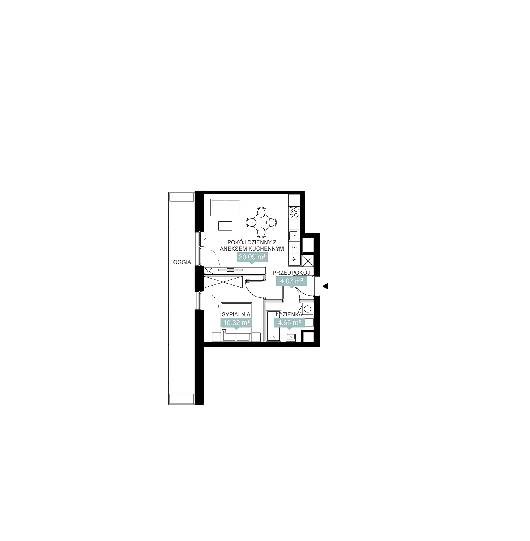 2 pokoje, mieszkanie 39,13 m², piętro 11, oferta nr A2 194, Mikato, Katowice, Śródmieście, Bogucice, ul. Piotra Skargi 1