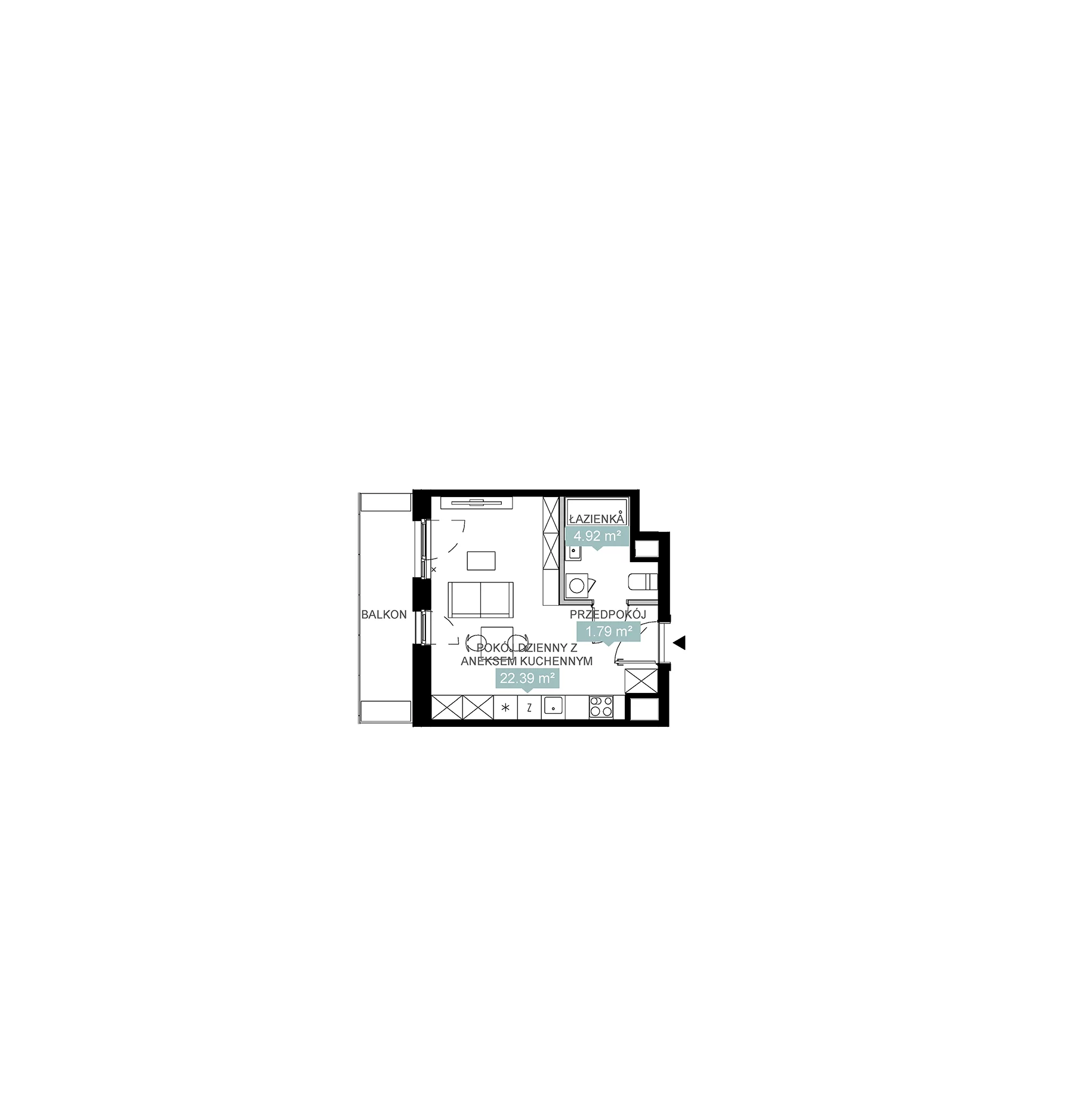 1 pokój, mieszkanie 29,13 m², piętro 4, oferta nr A3 255, Mikato, Katowice, Śródmieście, Bogucice, ul. Piotra Skargi 1