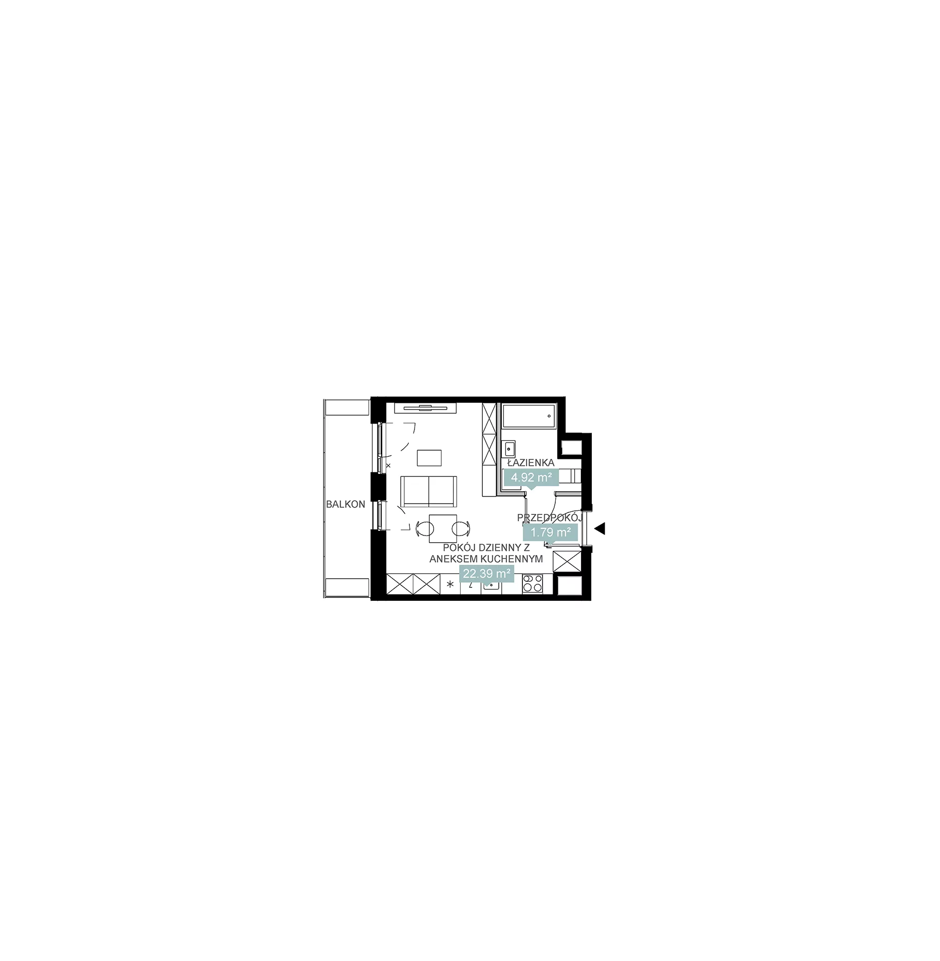 1 pokój, mieszkanie 29,13 m², piętro 5, oferta nr A3 266, Mikato, Katowice, Śródmieście, Bogucice, ul. Piotra Skargi 1