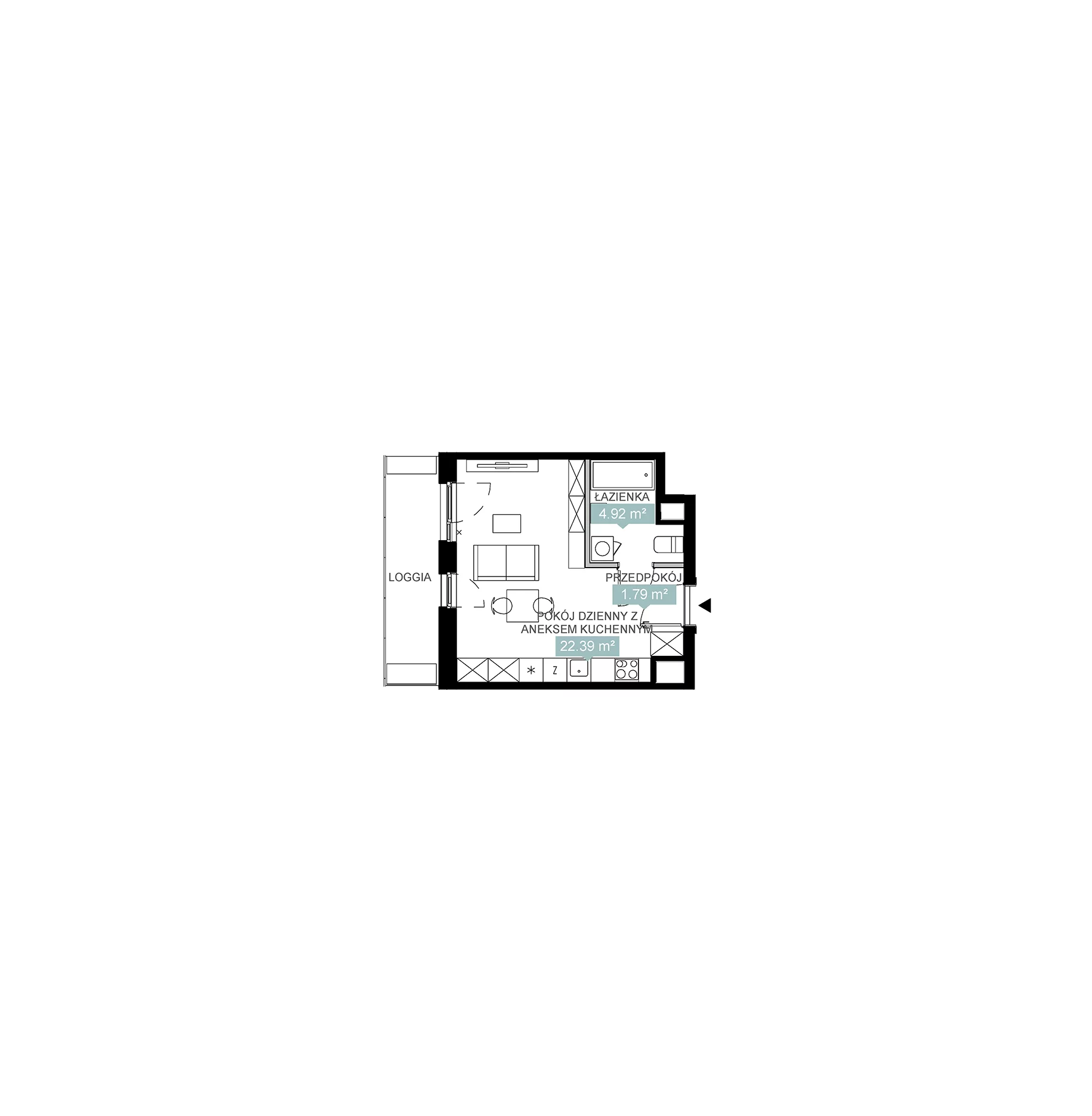 1 pokój, mieszkanie 29,13 m², piętro 7, oferta nr A3 288, Mikato, Katowice, Śródmieście, Bogucice, ul. Piotra Skargi 1