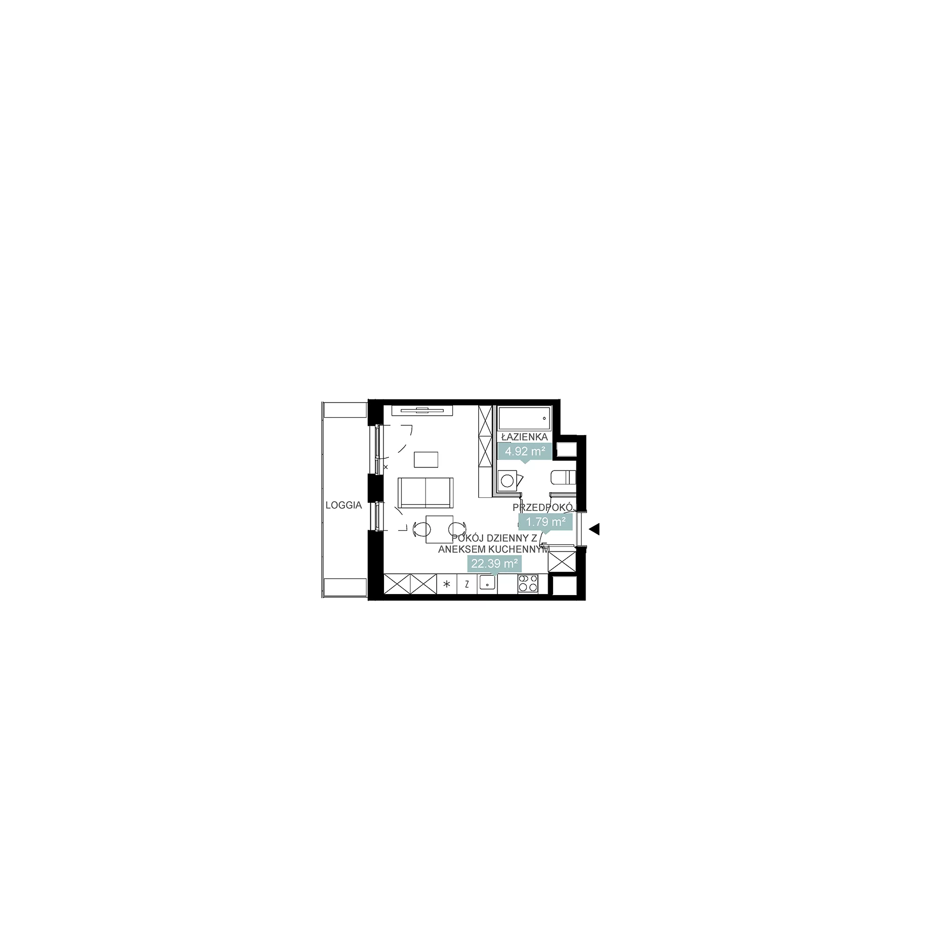1 pokój, mieszkanie 29,13 m², piętro 8, oferta nr A3 299, Mikato, Katowice, Śródmieście, Bogucice, ul. Piotra Skargi 1