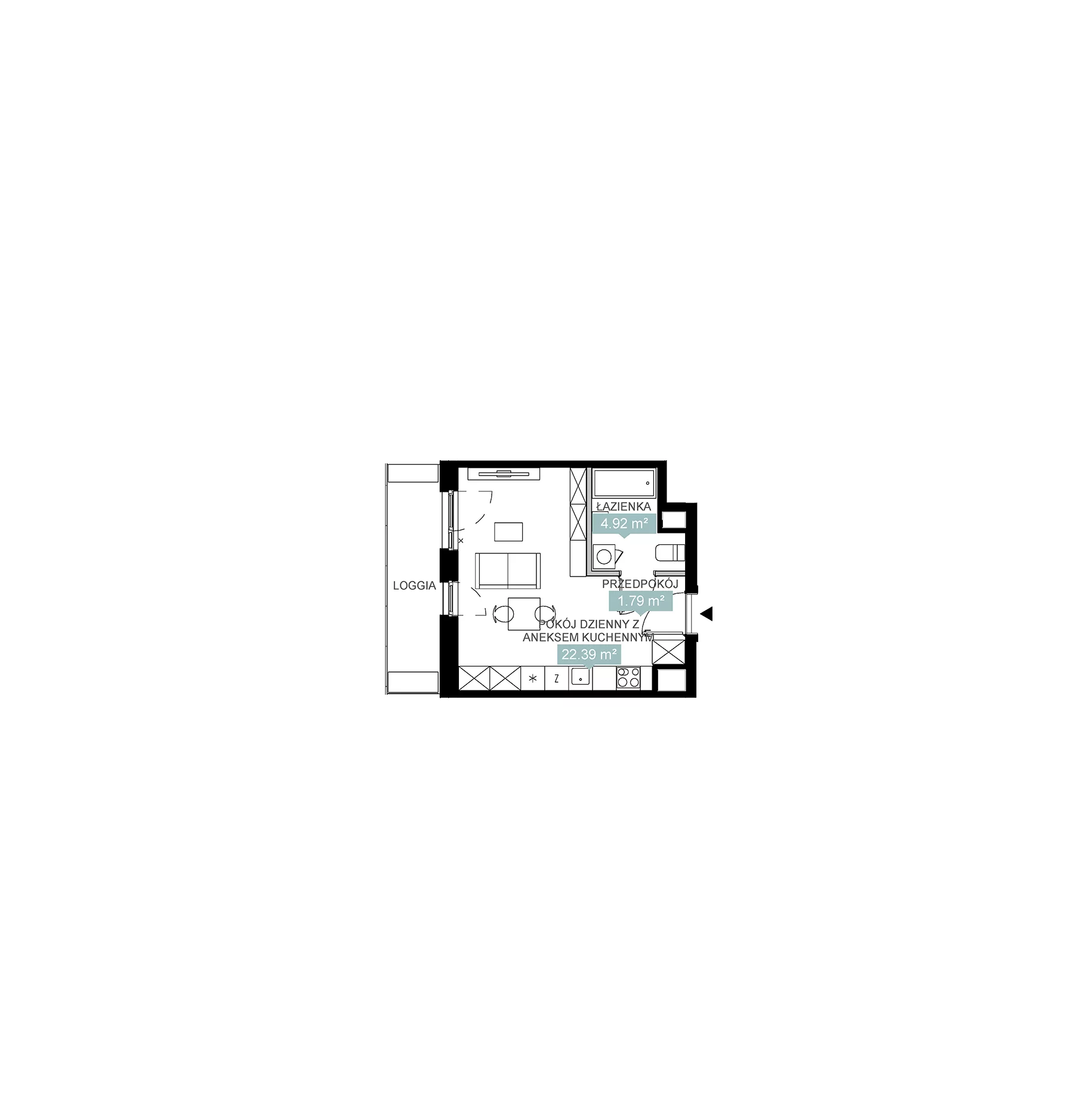 1 pokój, mieszkanie 29,13 m², piętro 9, oferta nr A3 310, Mikato, Katowice, Śródmieście, Bogucice, ul. Piotra Skargi 1