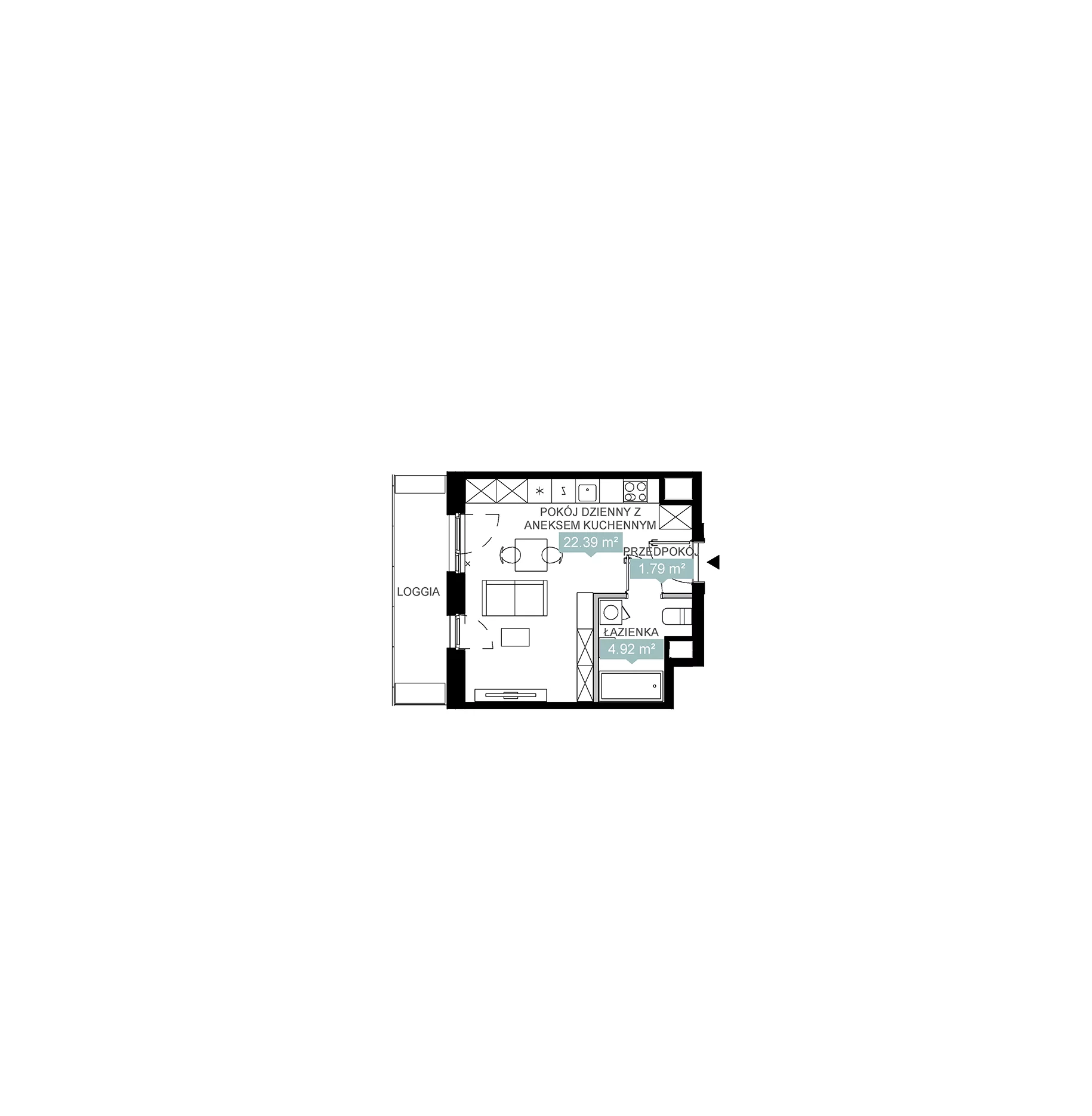 1 pokój, mieszkanie 29,13 m², piętro 9, oferta nr A3 311, Mikato, Katowice, Śródmieście, Bogucice, ul. Piotra Skargi 1