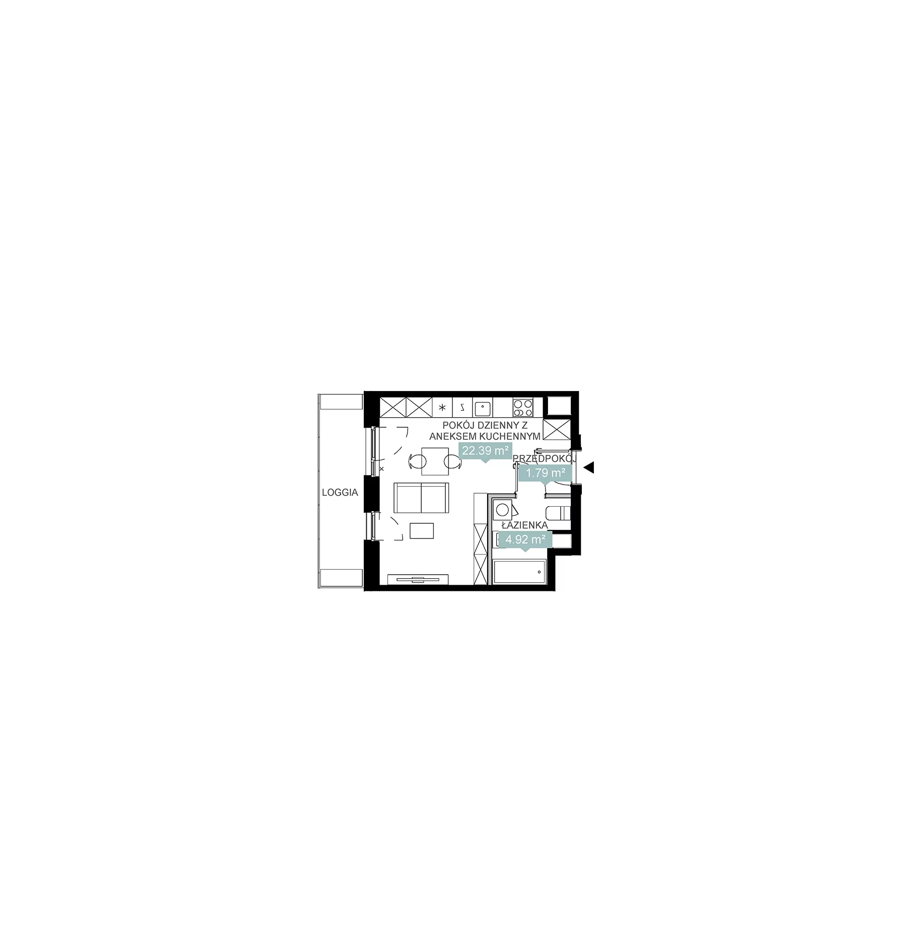 1 pokój, mieszkanie 29,13 m², piętro 10, oferta nr A3 322, Mikato, Katowice, Śródmieście, Bogucice, ul. Piotra Skargi 1