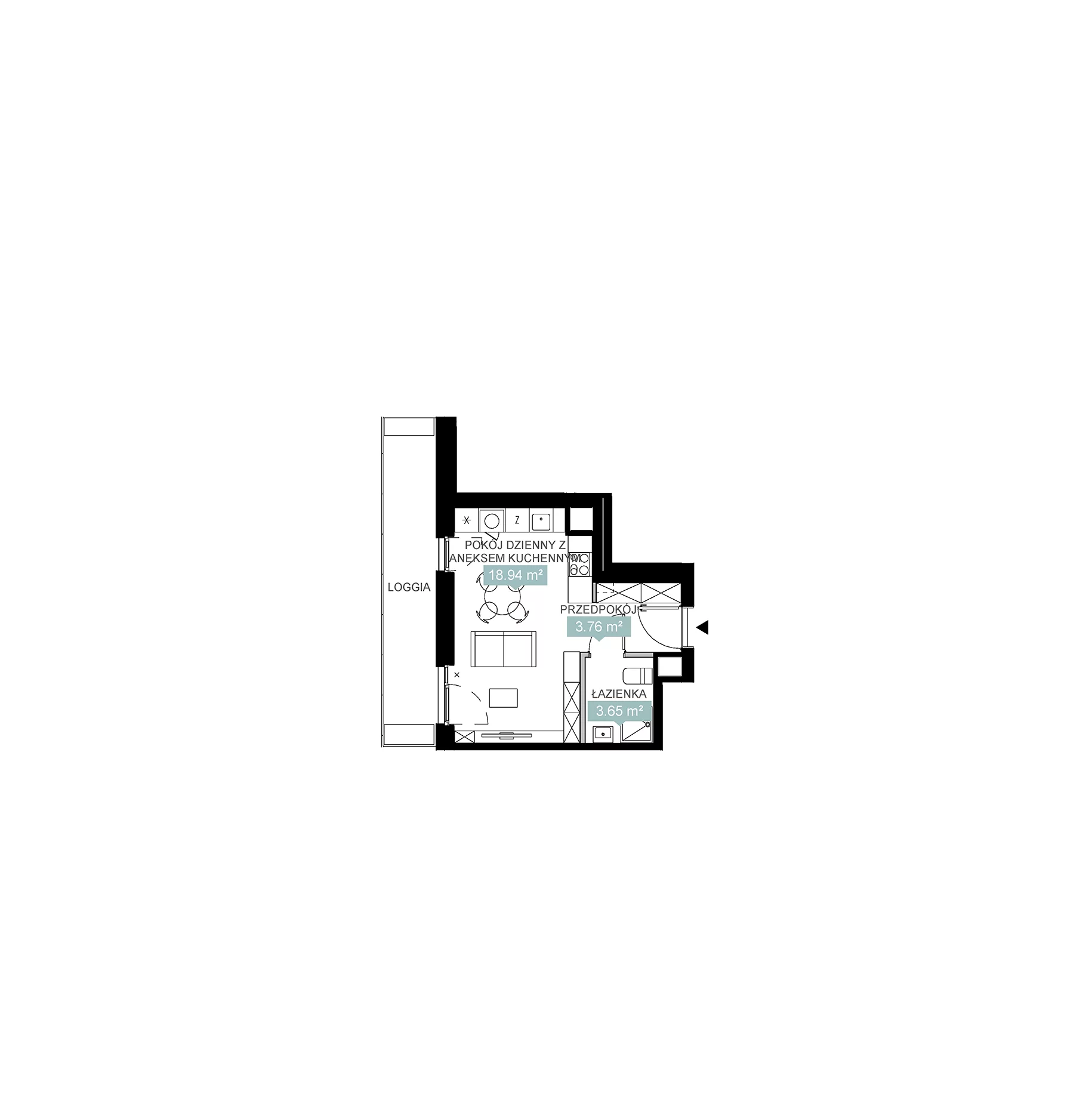1 pokój, mieszkanie 26,38 m², piętro 11, oferta nr A3 341, Mikato, Katowice, Śródmieście, Bogucice, ul. Piotra Skargi 1