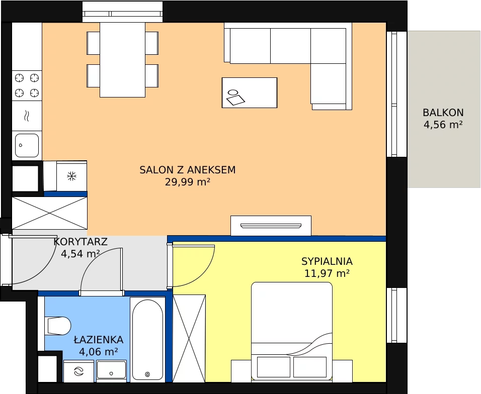 Zalety mieszkania 50.56 m², A/26