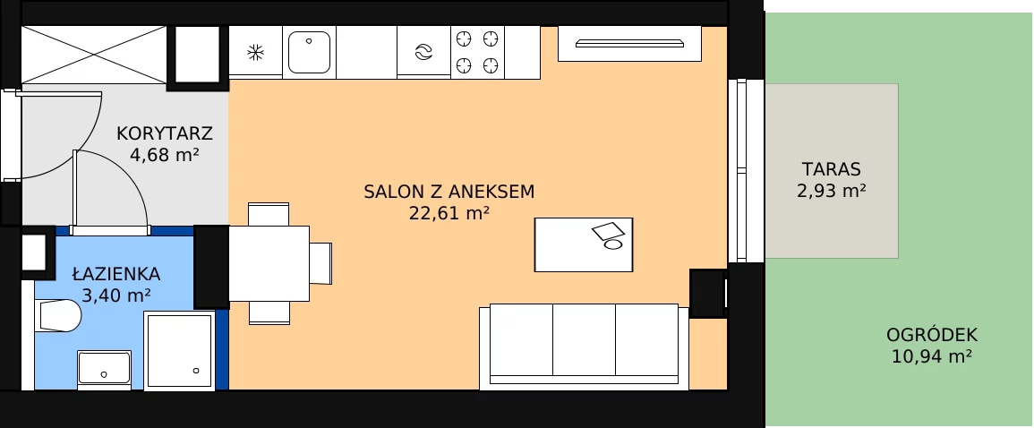 Zalety mieszkania 30.69 m², B/65