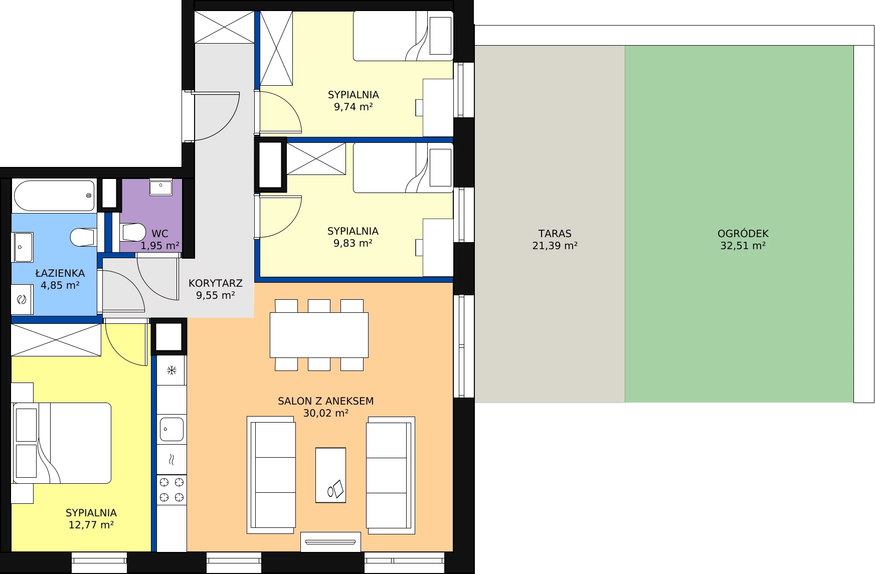 Nowe mieszkanie, 78,71 m², 4 pokoje, 3 piętro, oferta nr B/93