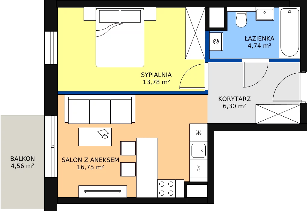 Zalety mieszkania 41.57 m², B/95