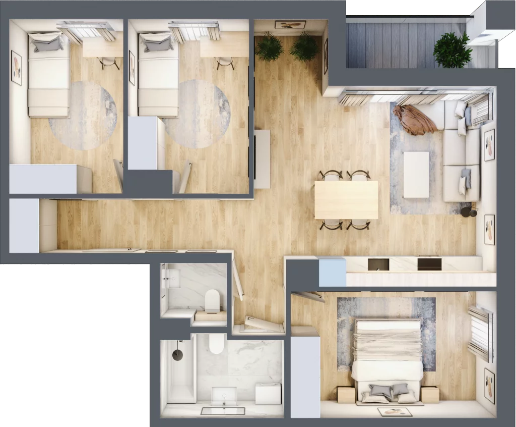 4 pokoje, mieszkanie 73,19 m², piętro 5, oferta nr B/107, Kijowska 17, Warszawa, Praga Północ, Szmulki, ul. Kijowska 17