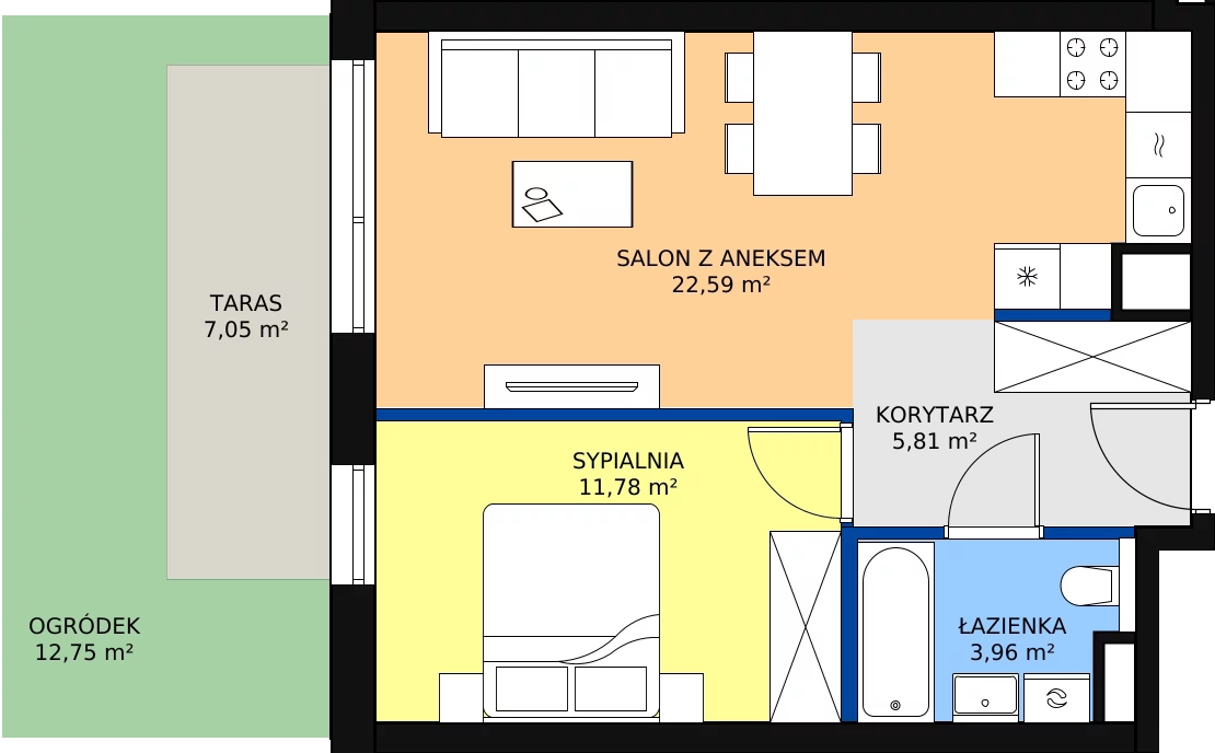 Zalety mieszkania 44.14 m², C/123
