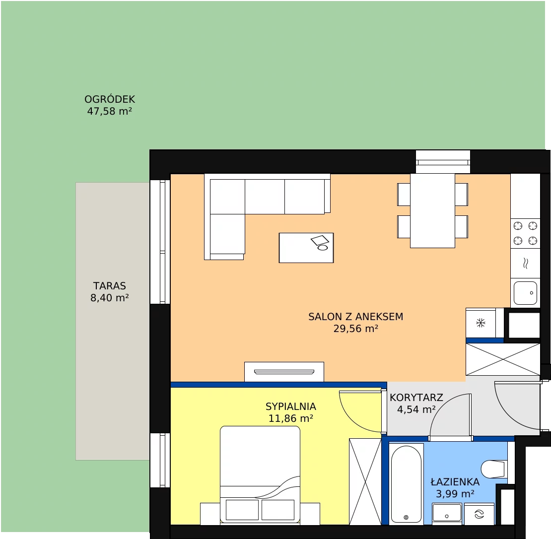 Zalety mieszkania 49.95 m², C/125