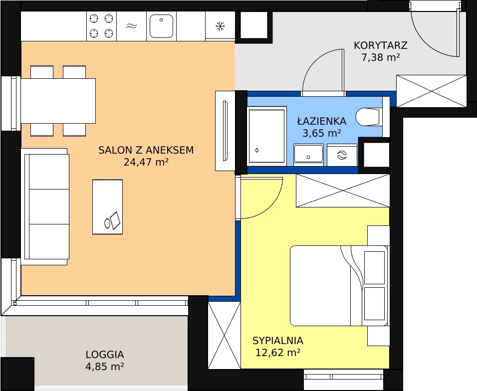 Zalety mieszkania 48.12 m², C/132