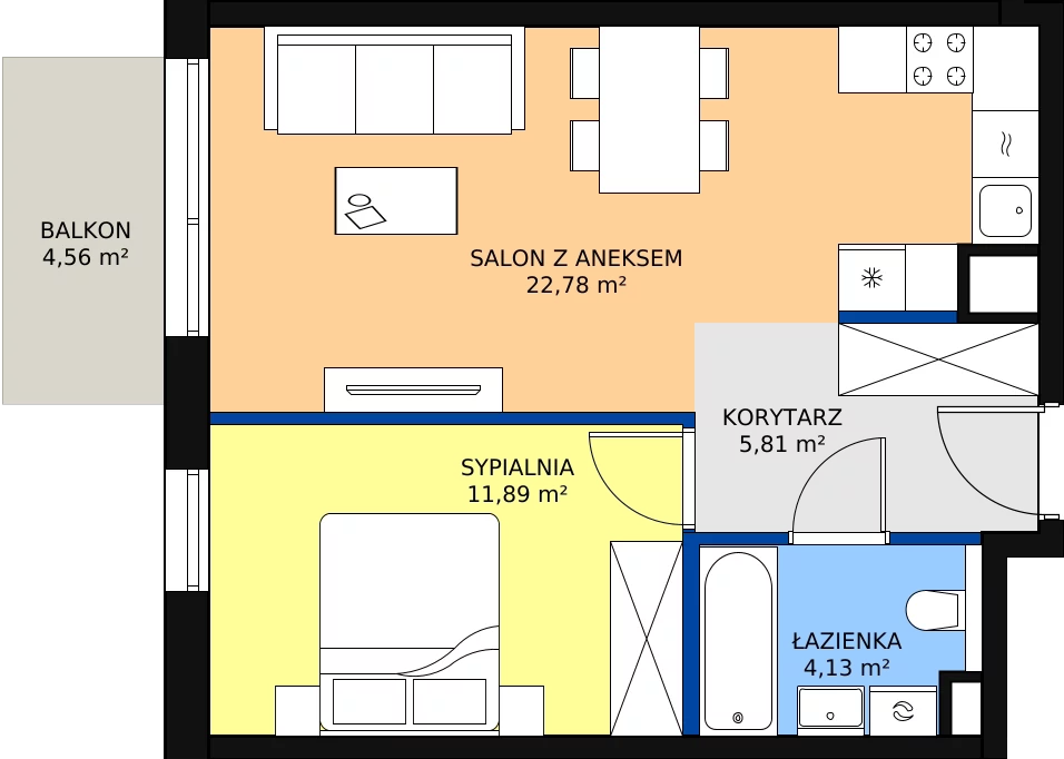 Zalety mieszkania 44.61 m², C/133