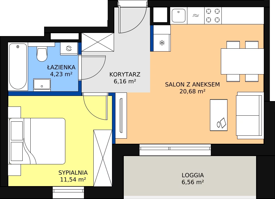 Zalety mieszkania 42.61 m², C/141