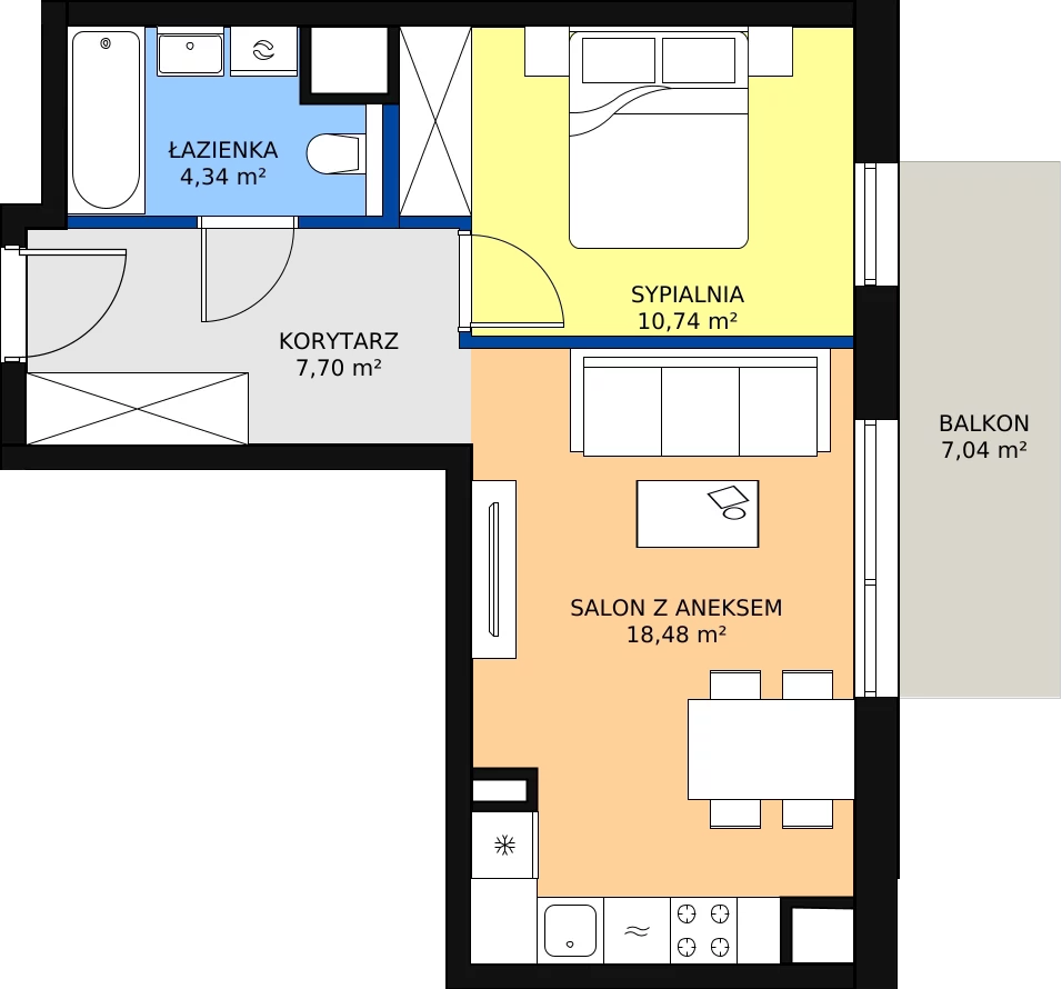 Zalety mieszkania 41.26 m², C/172