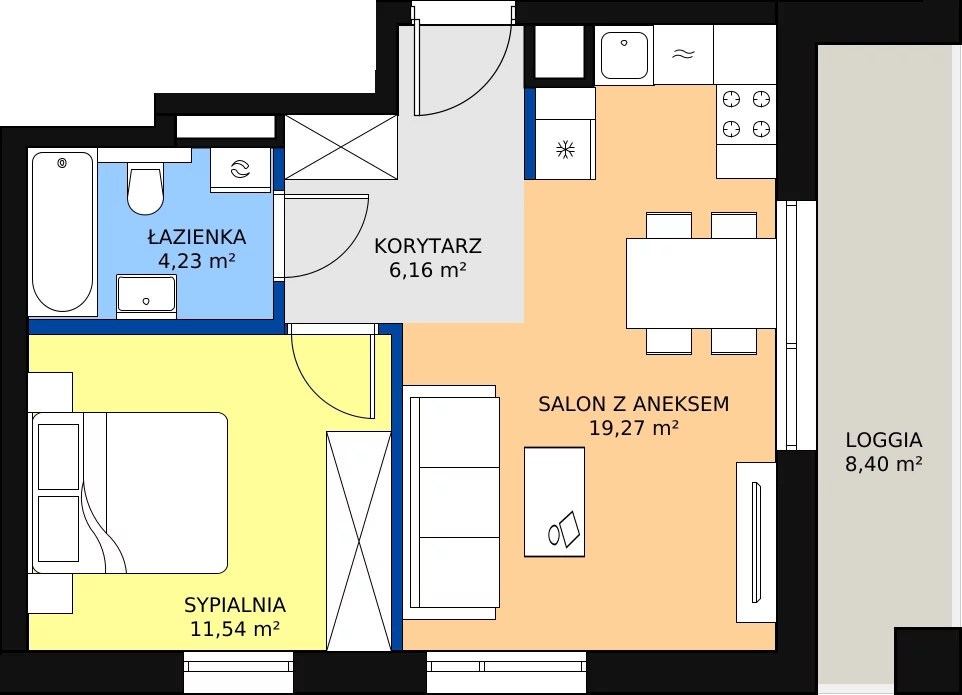 Zalety mieszkania 41.2 m², C/173