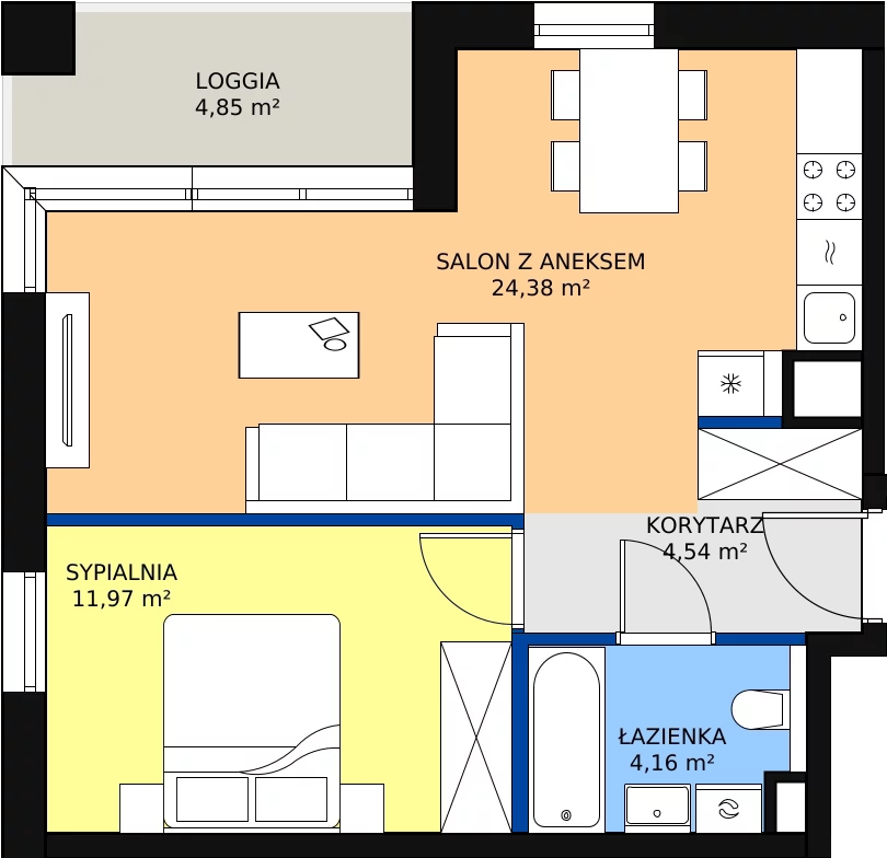 Zalety mieszkania 45.05 m², C/177