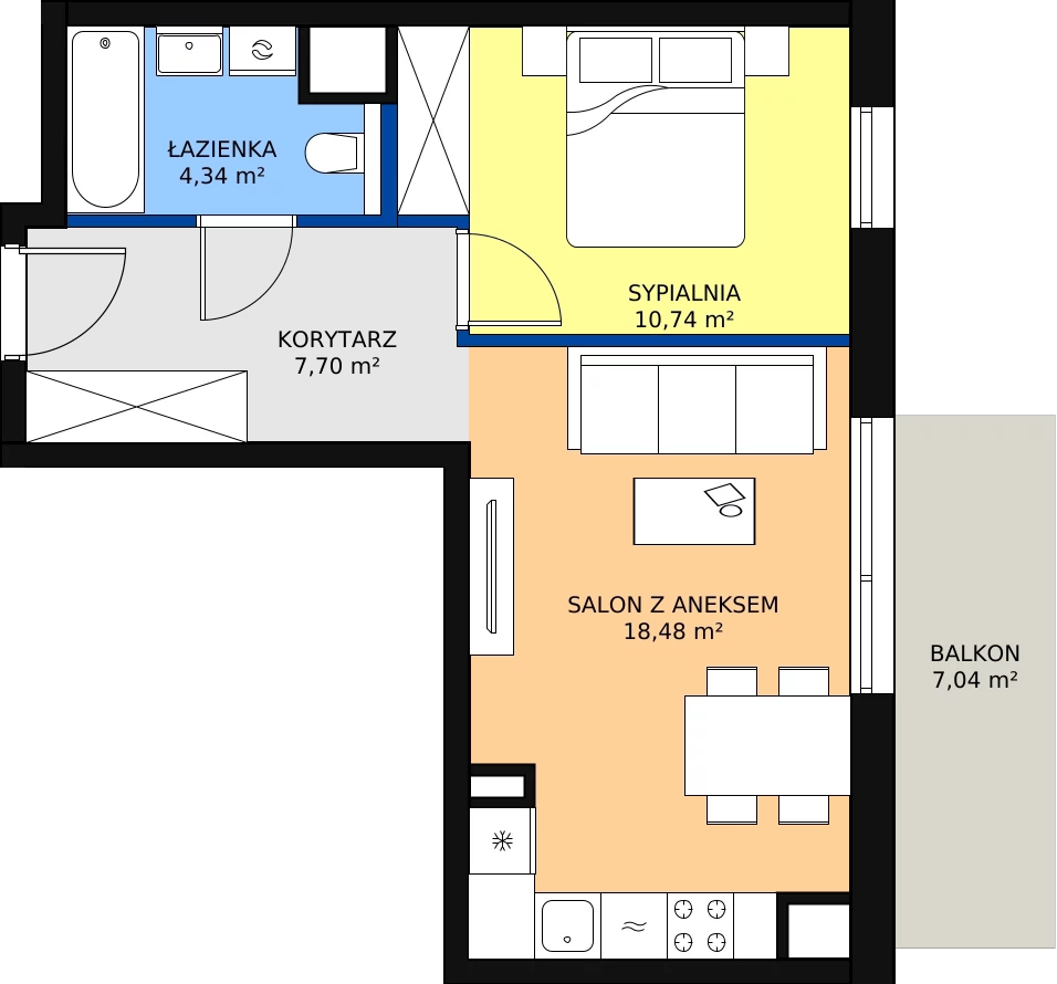 Zalety mieszkania 41.26 m², C/187