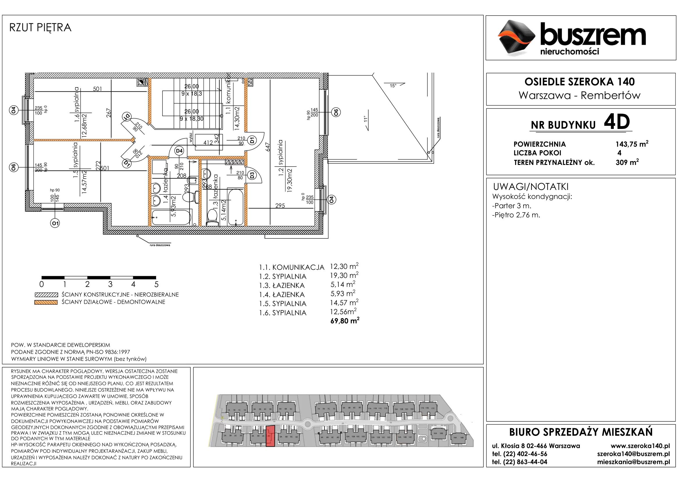 Dom 143,75 m², oferta nr 4D, Osiedle Szeroka 140, Warszawa, Rembertów, ul. Szeroka 140