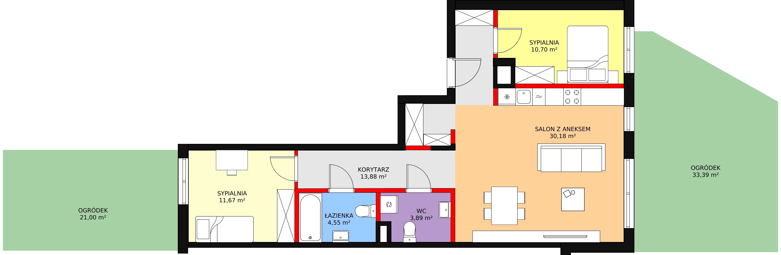 3 pokoje, mieszkanie 74,87 m², parter, oferta nr G/01, Osiedle Literackie, Radzymin, ul. Słowackiego / Mistrza i Małgorzaty