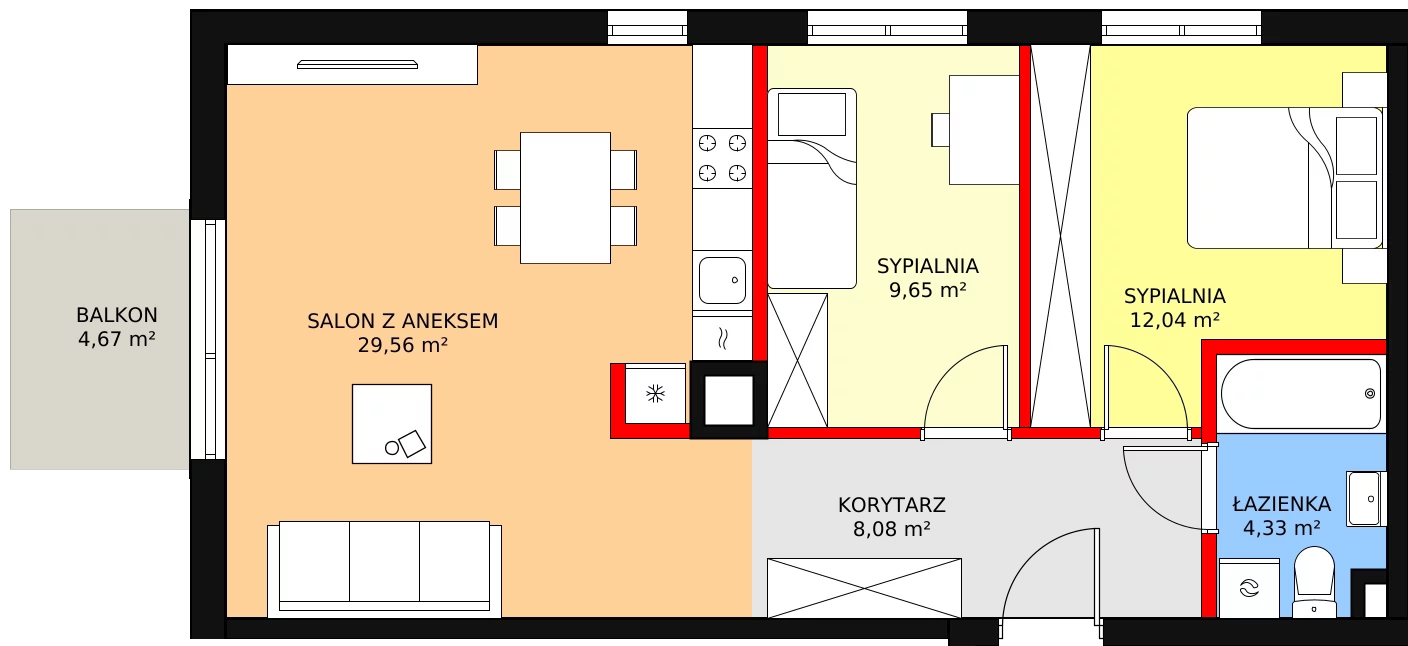 Mieszkanie 63,66 m², piętro 3, oferta nr G/22, Osiedle Literackie, Radzymin, ul. Słowackiego / Mistrza i Małgorzaty