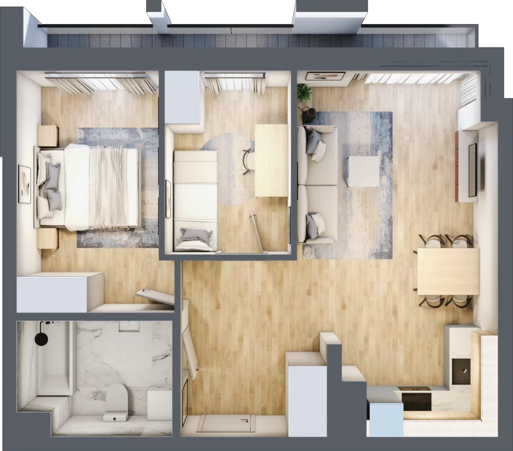 3 pokoje, mieszkanie 52,41 m², piętro 3, oferta nr A/A4-1-19, Gemini G-7, Kielce, Centrum, ul. Górna 7