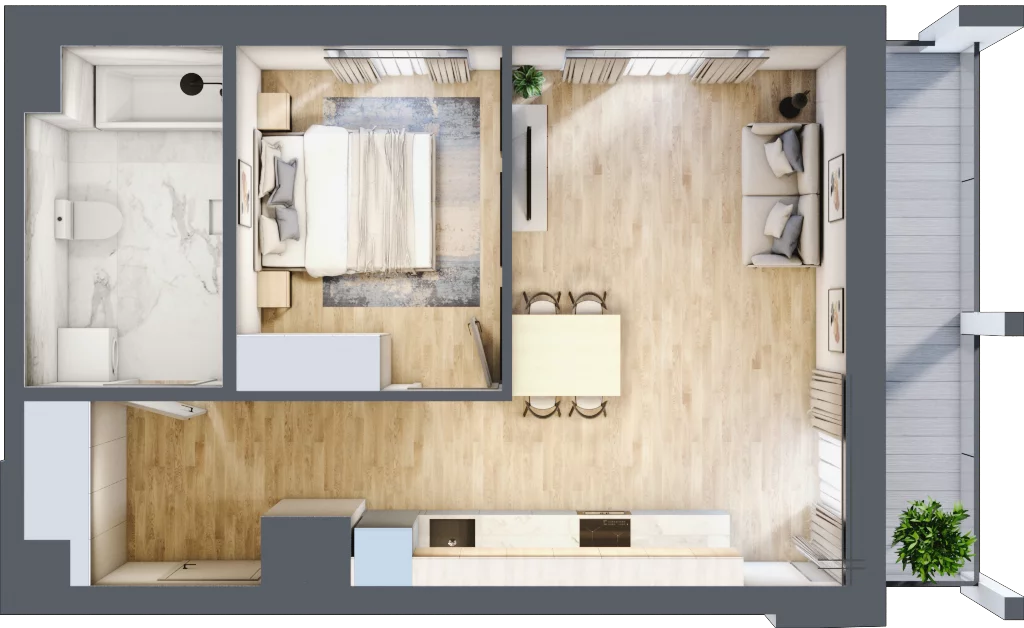 2 pokoje, mieszkanie 45,34 m², piętro 9, oferta nr A/A10-8-79, Gemini G-7, Kielce, Centrum, ul. Górna 7